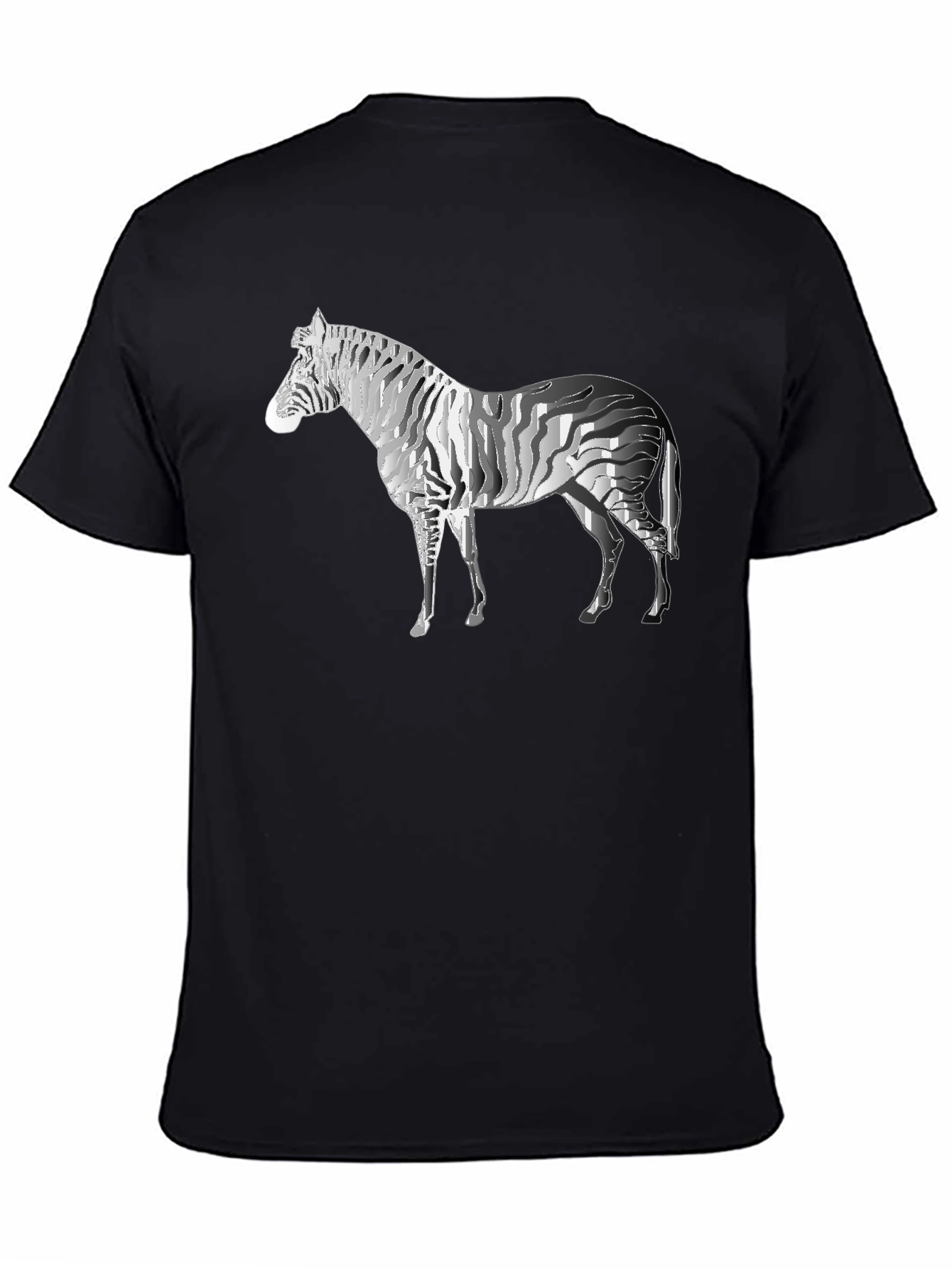 Zebra Graphic Tee - Stylish Mens Black T-Shirt