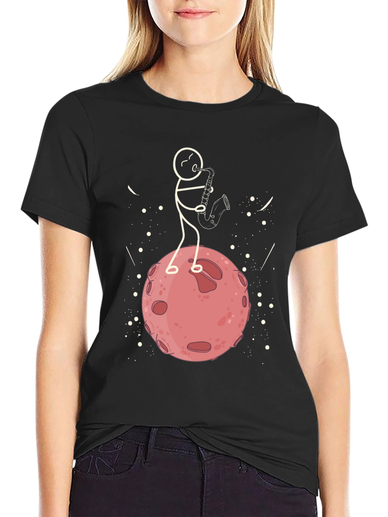 Stick Figure Saxophone Player T-Shirt