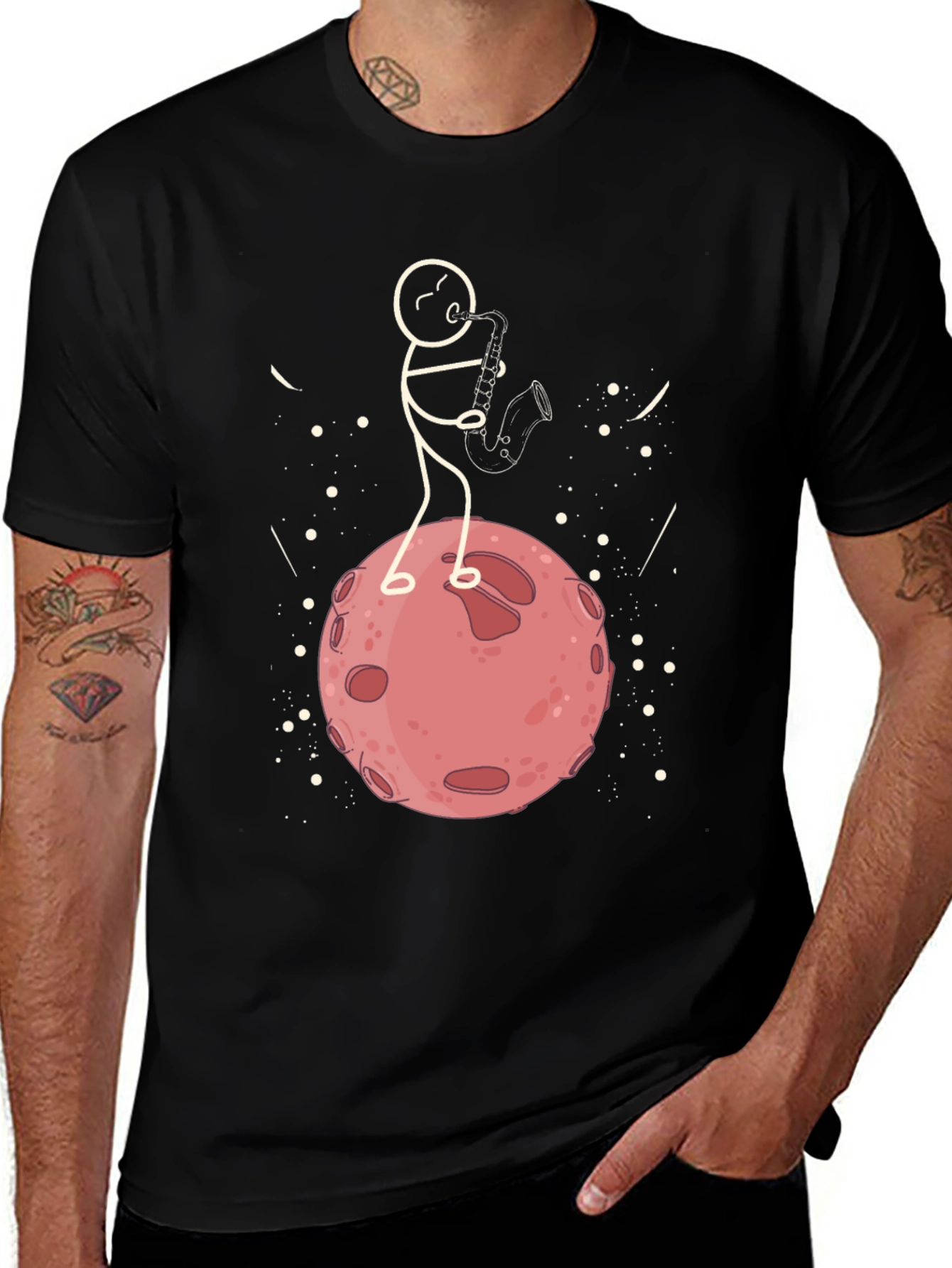 Stick Figure Saxophone Player T-Shirt