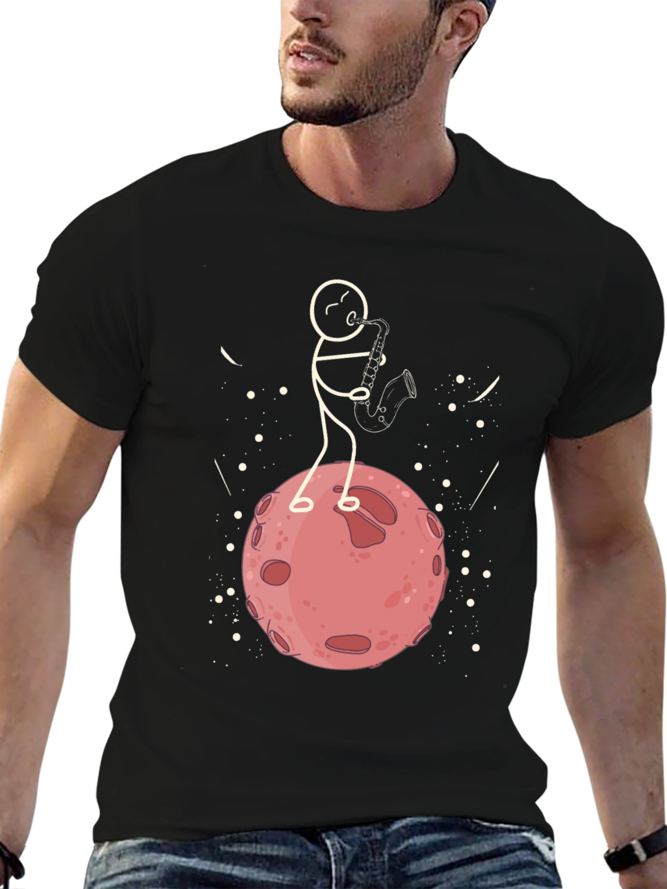 Stick Figure Saxophone Player T-Shirt