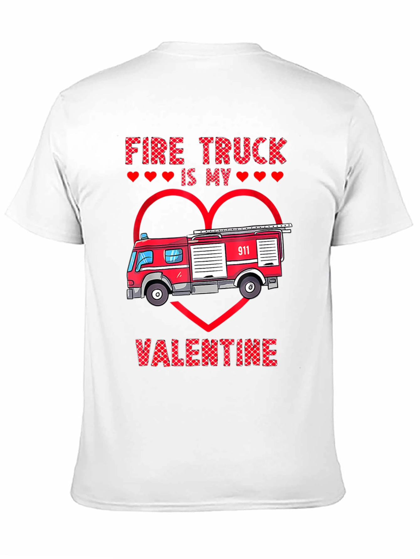 Fire Truck Valentines Day Graphic Tee