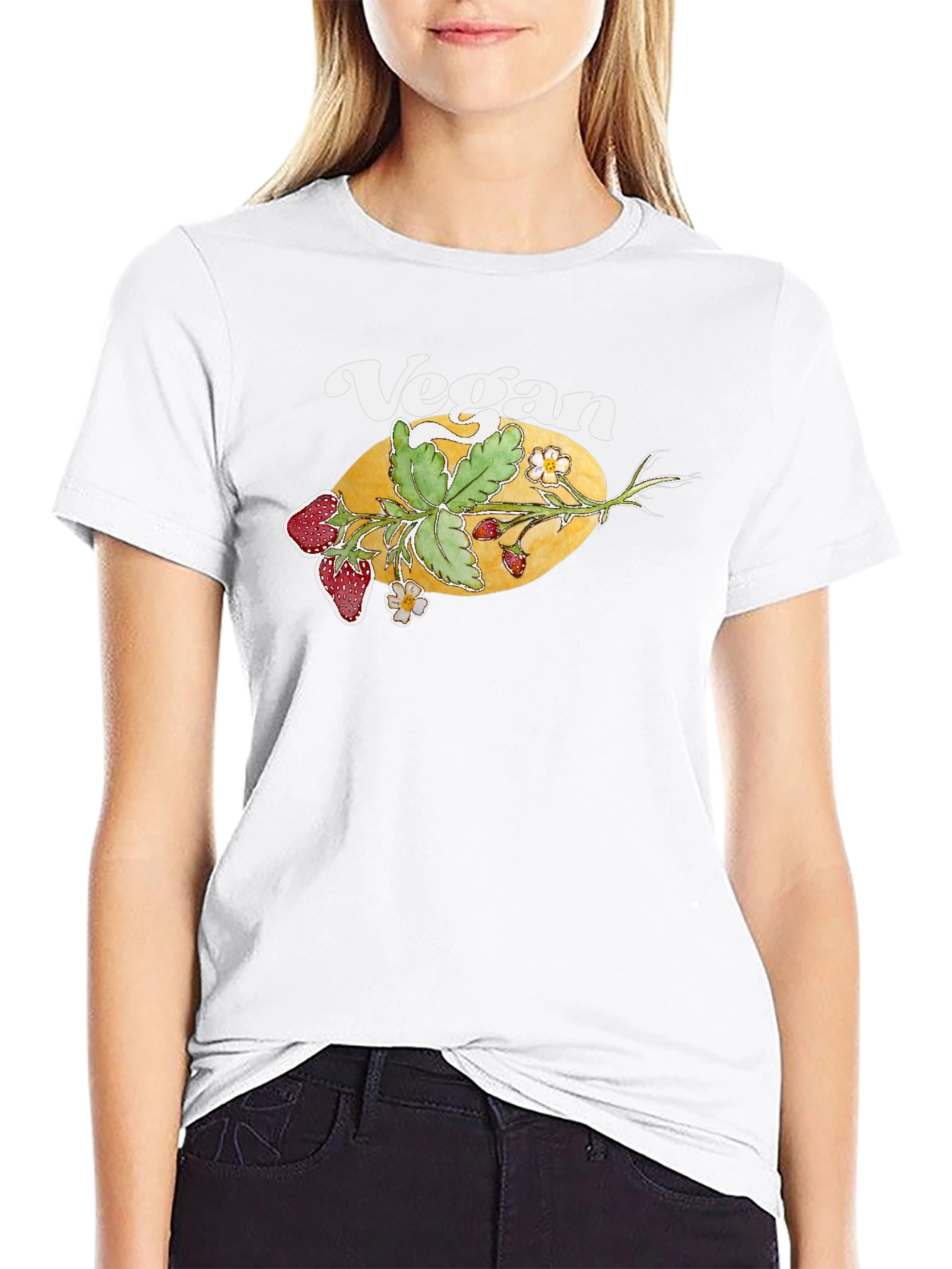 Vegan Strawberry Graphic T-Shirt
