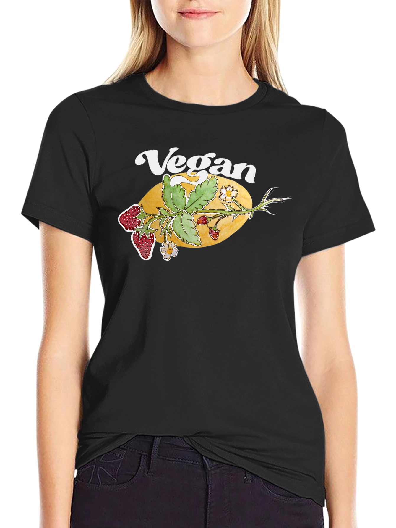 Vegan Strawberry Graphic T-Shirt