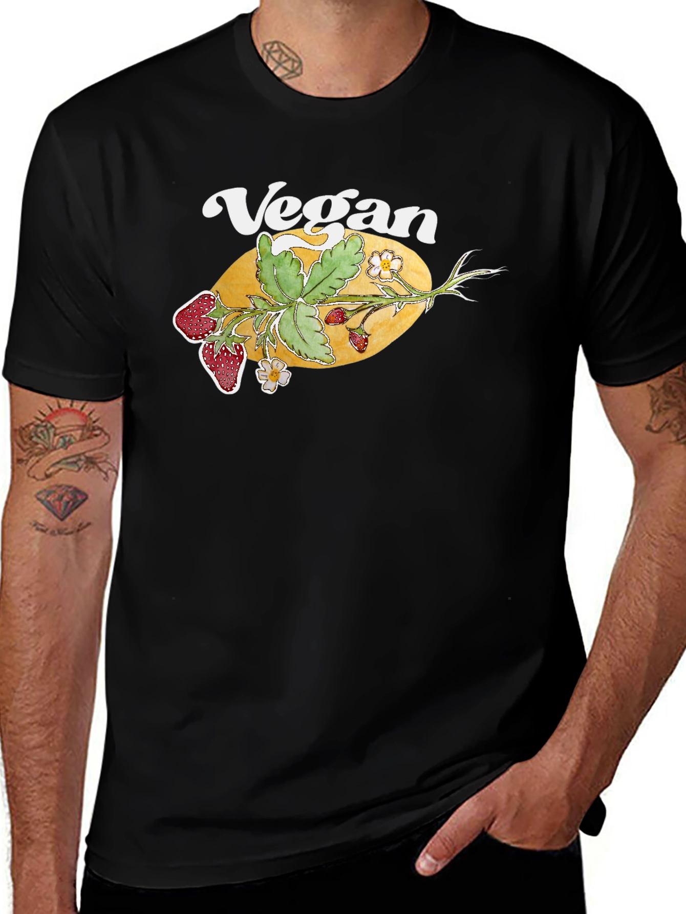 Vegan Strawberry Graphic T-Shirt