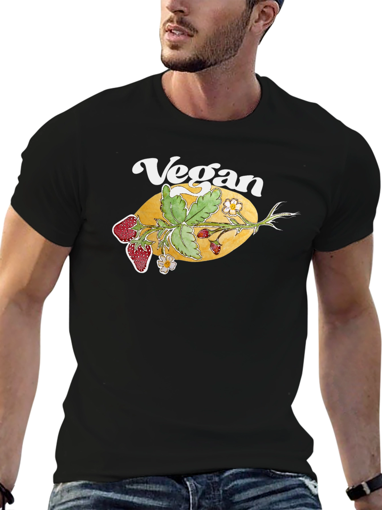 Vegan Strawberry Graphic T-Shirt