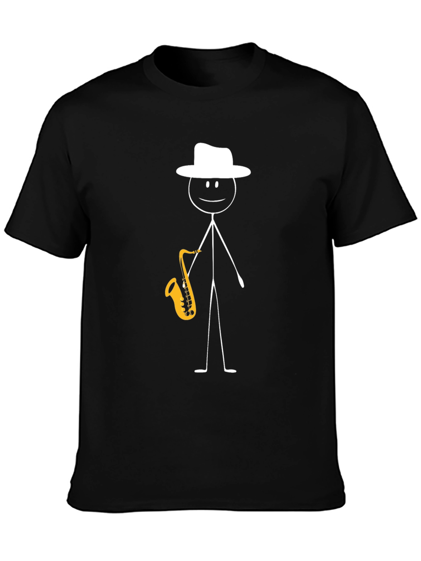 Jazz Man Graphic Tee - Black Cotton T-Shirt