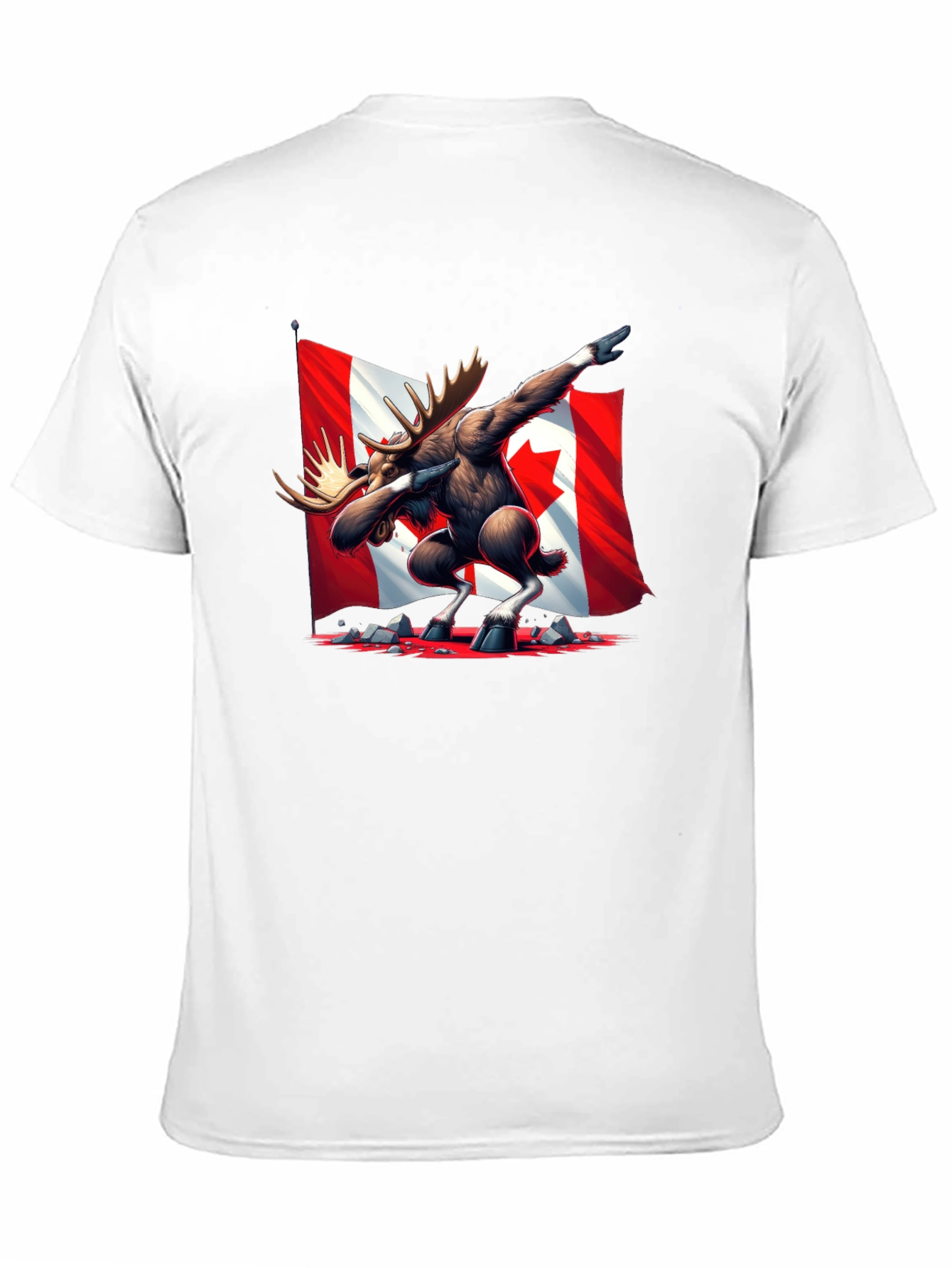 Dabbing Moose Canada Flag T-Shirt