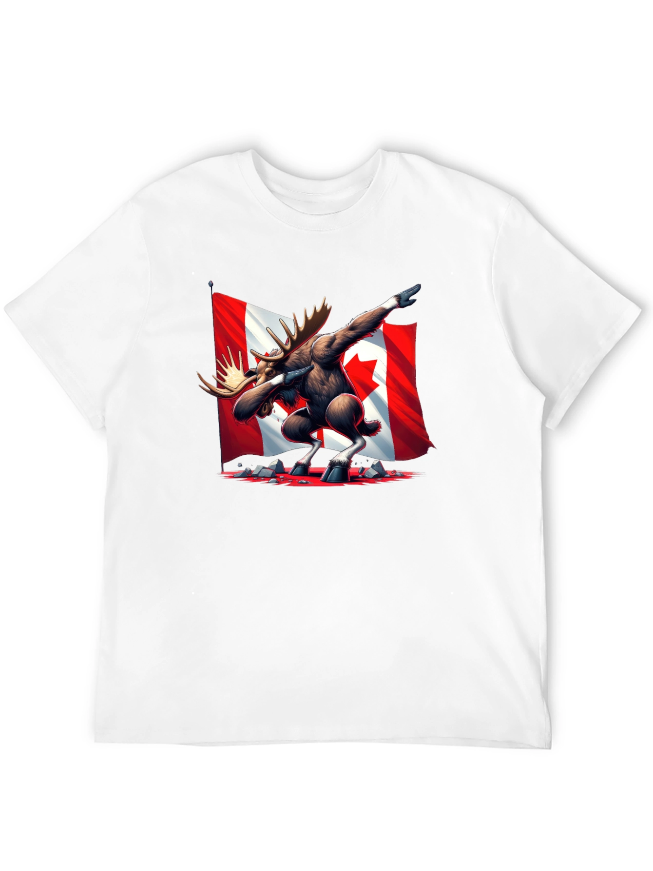 Dabbing Moose Canada Flag T-Shirt