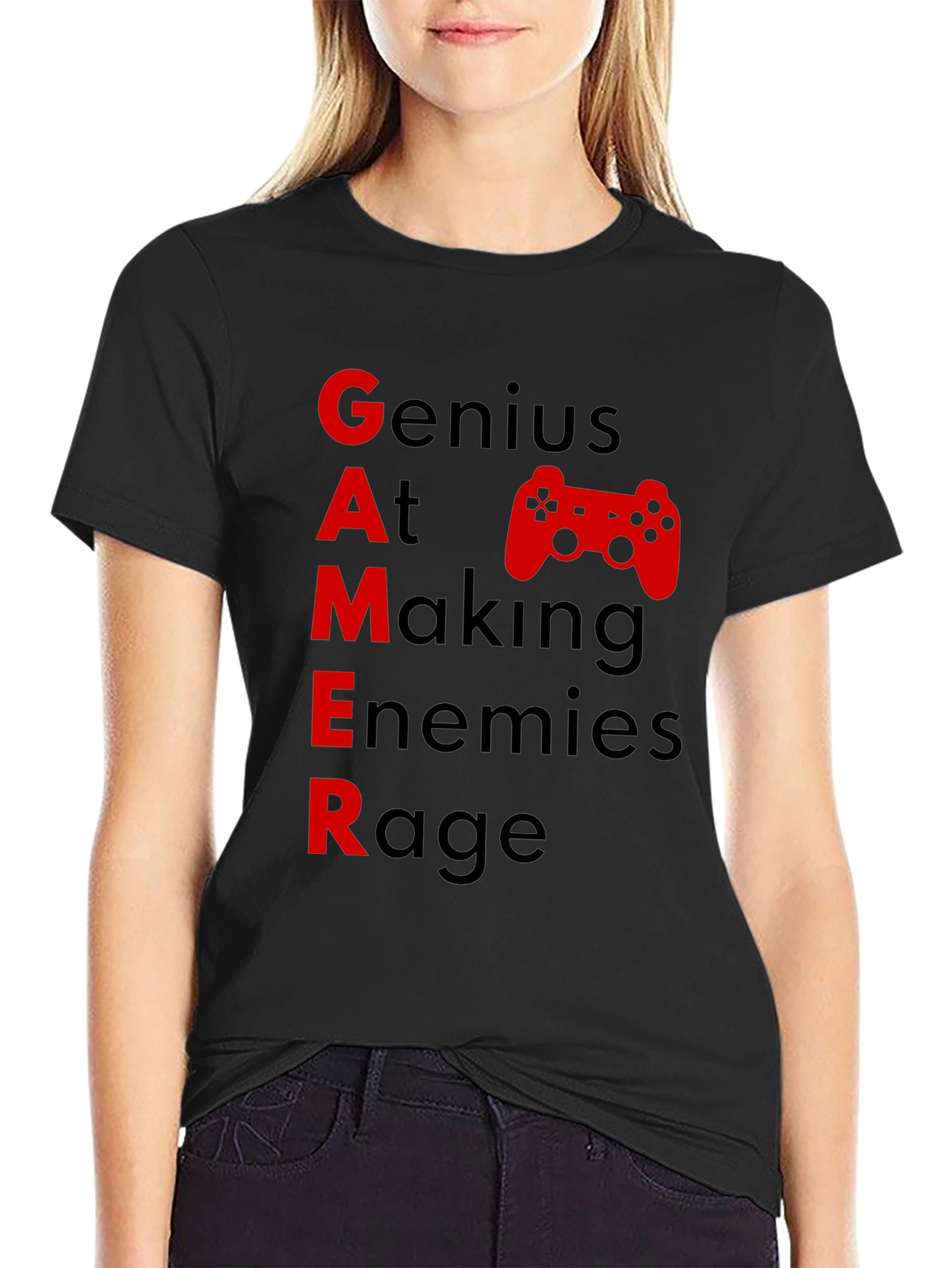 Gamer Graphic Tee - Genius At Making Enemies Rage