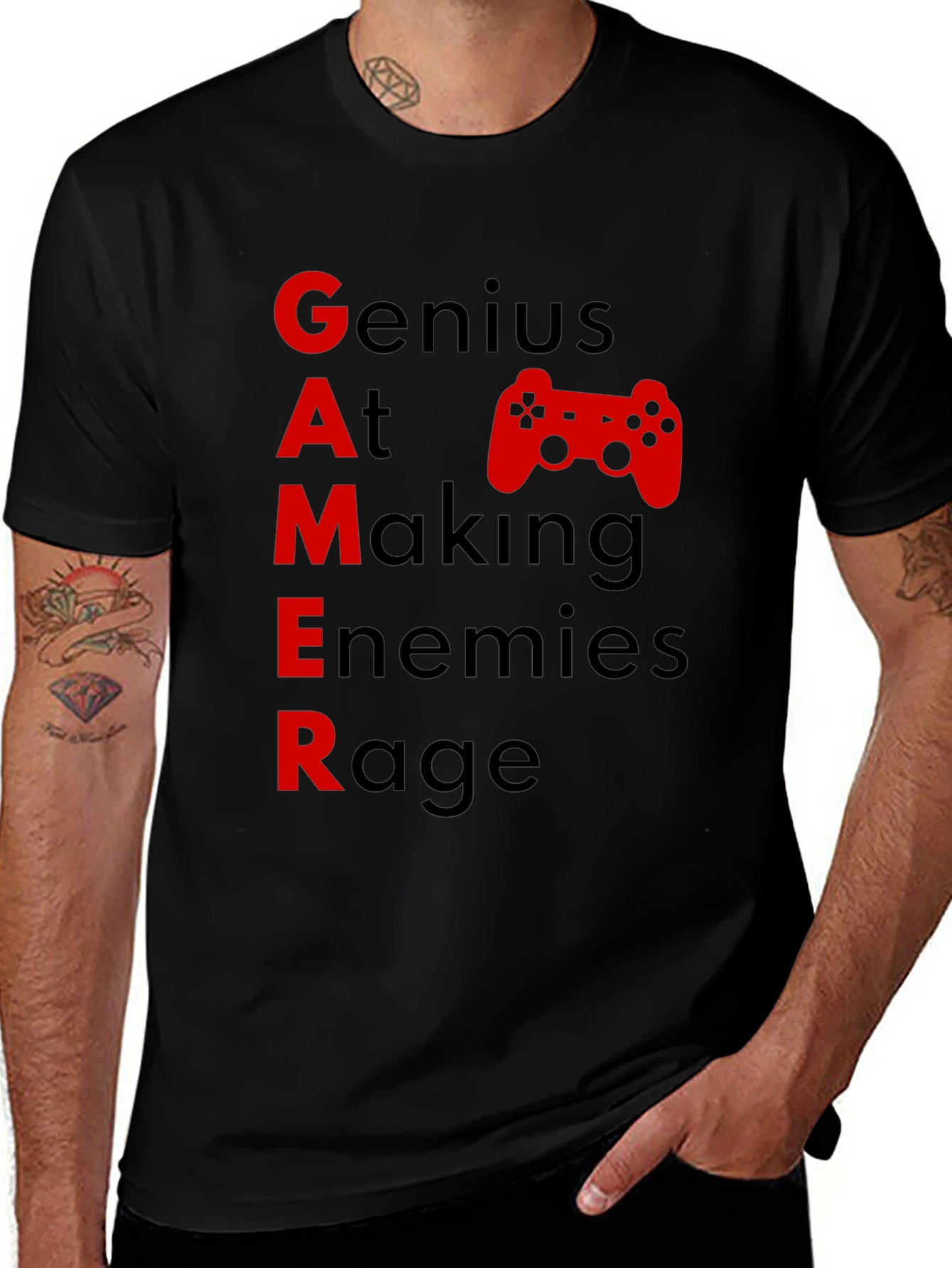 Gamer Graphic Tee - Genius At Making Enemies Rage