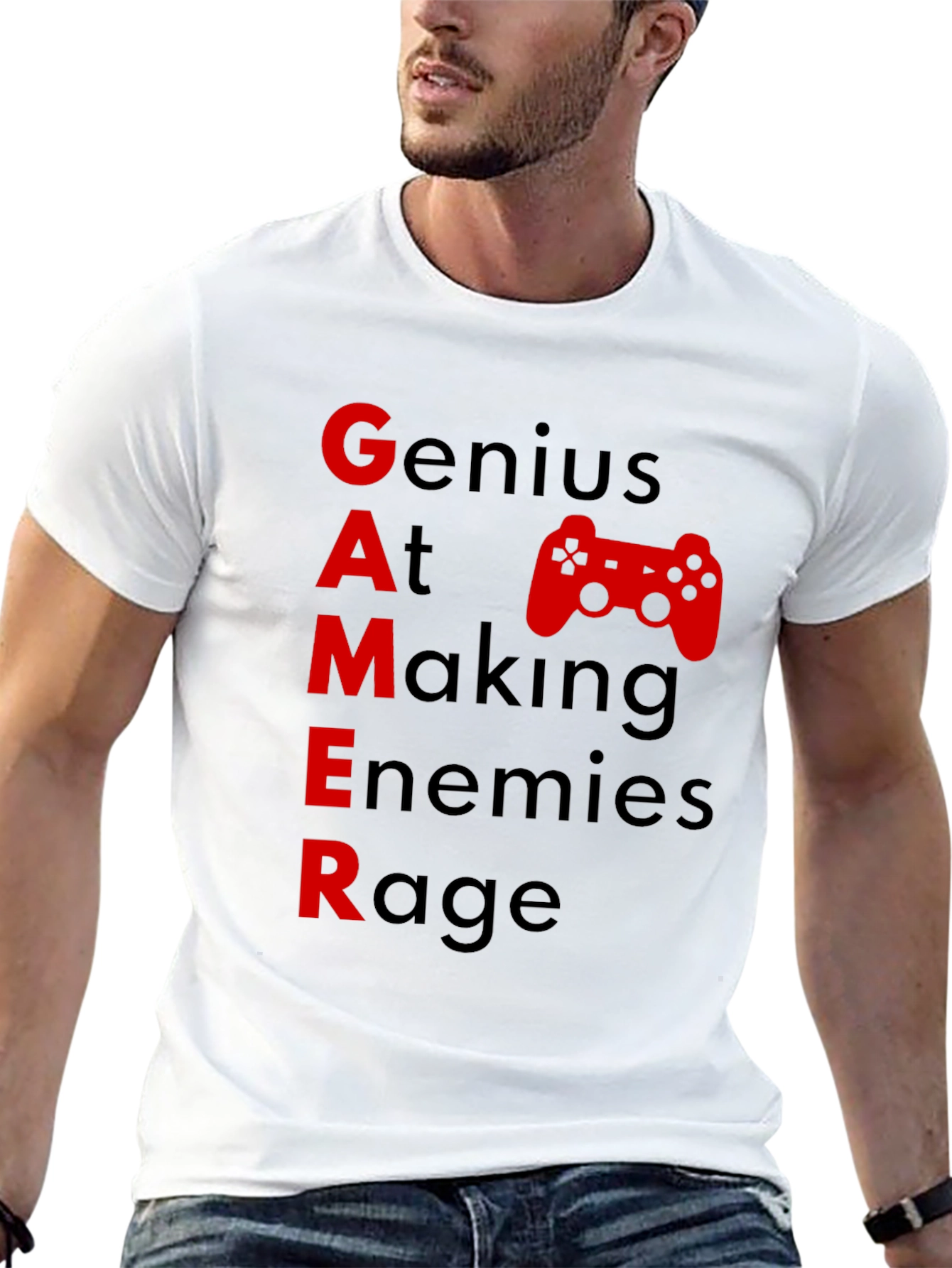 Gamer Graphic Tee - Genius At Making Enemies Rage