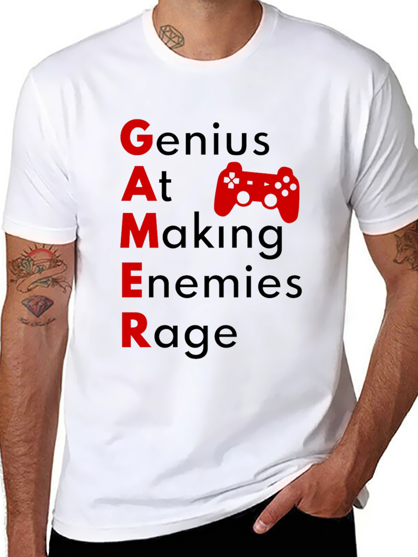 Gamer Graphic Tee - Genius At Making Enemies Rage