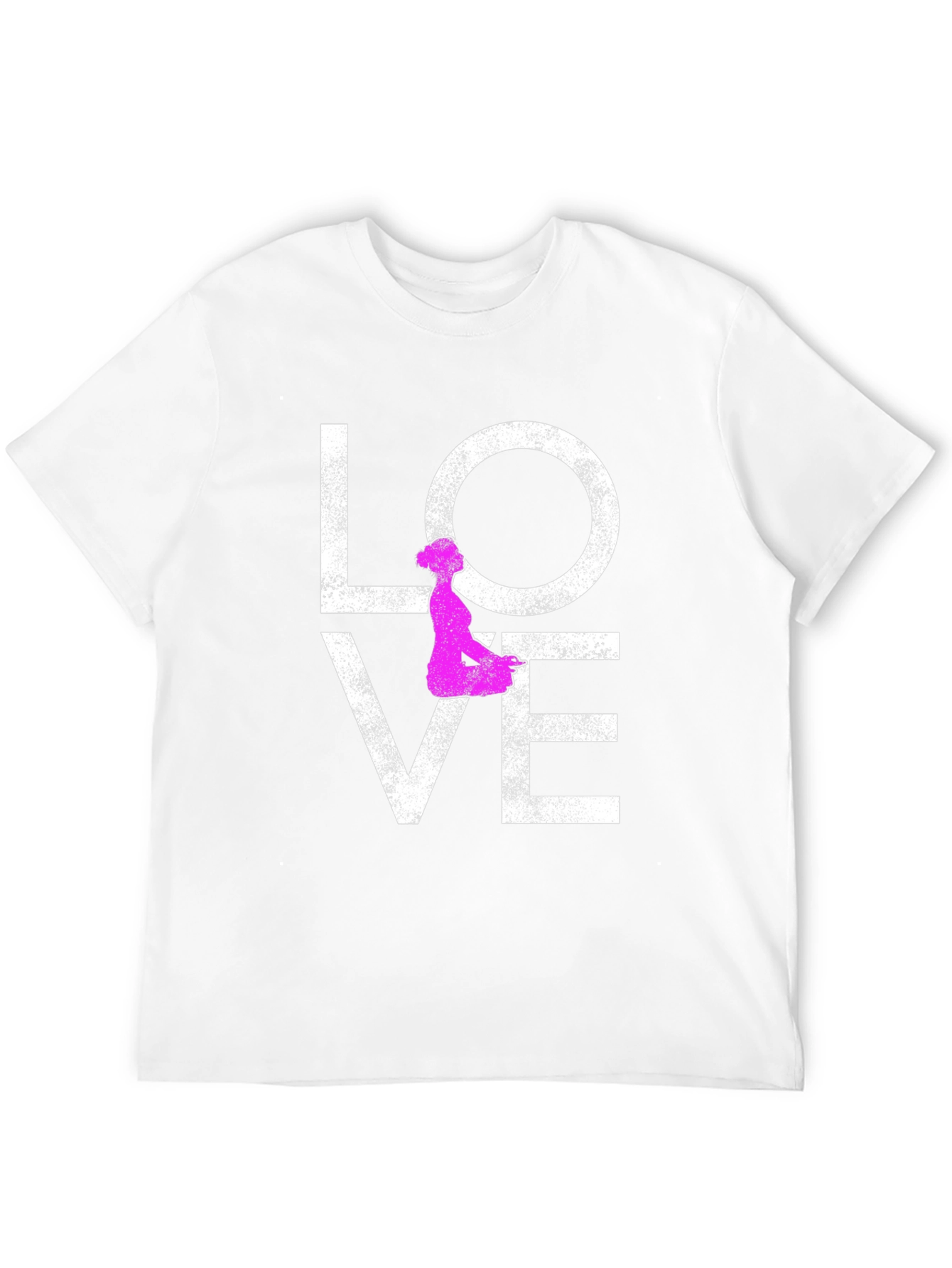 Love Yoga T-Shirt - Pink Silhouette Design