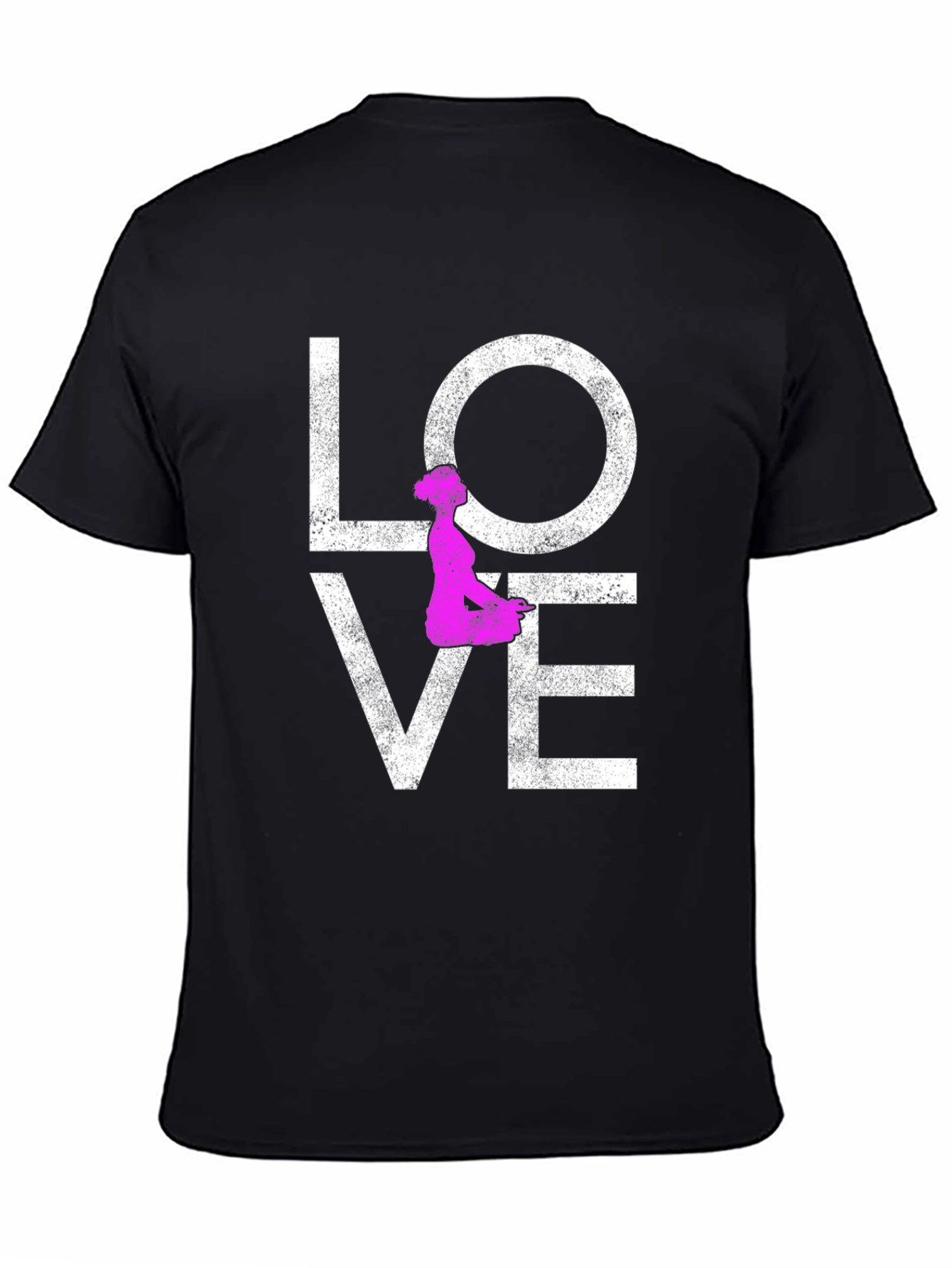 Love Yoga T-Shirt - Pink Silhouette Design