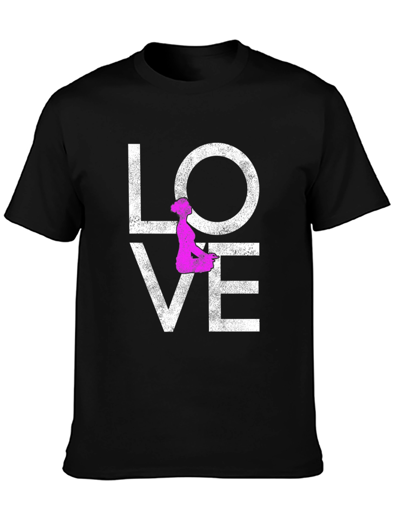 Love Yoga T-Shirt - Pink Silhouette Design