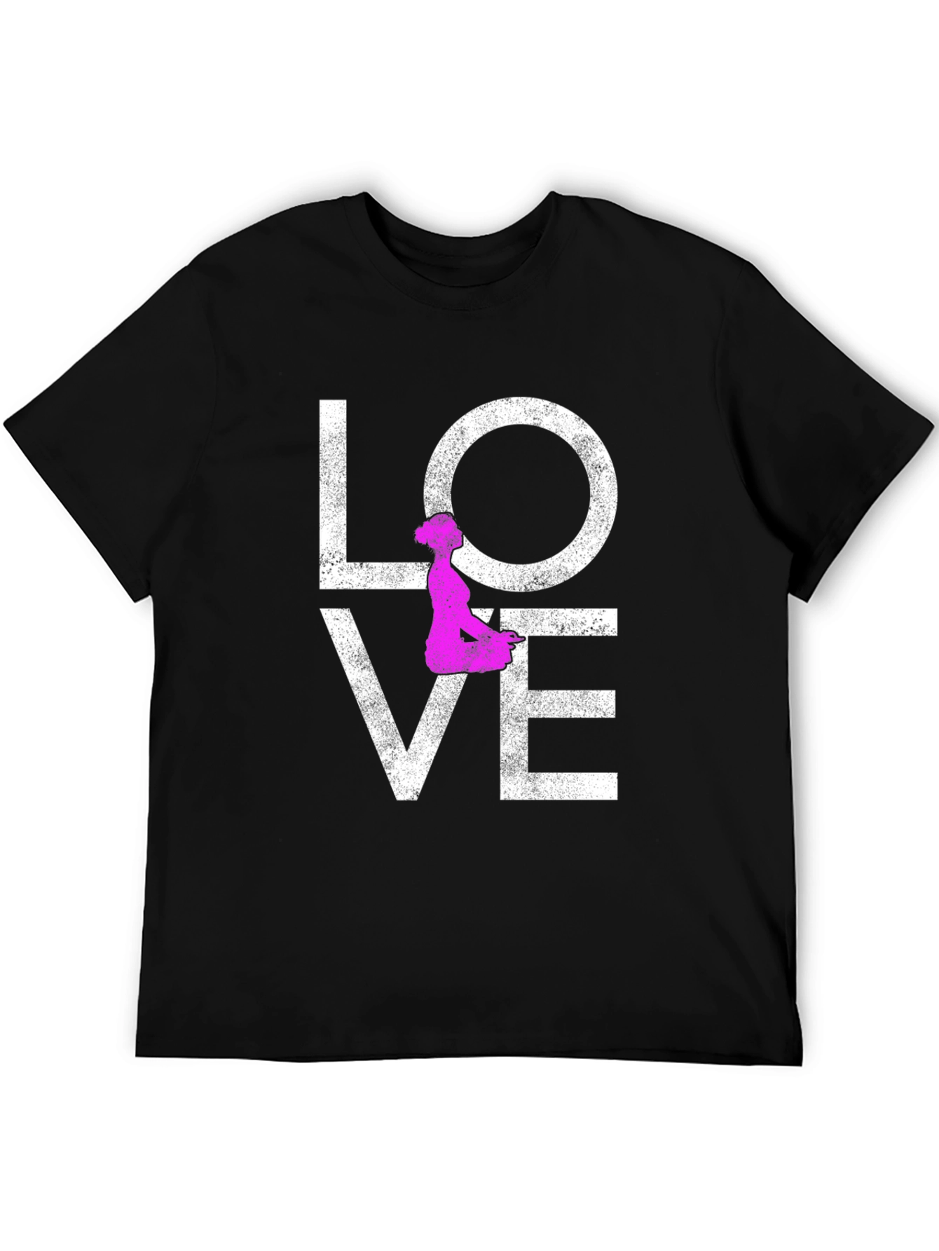Love Yoga T-Shirt - Pink Silhouette Design