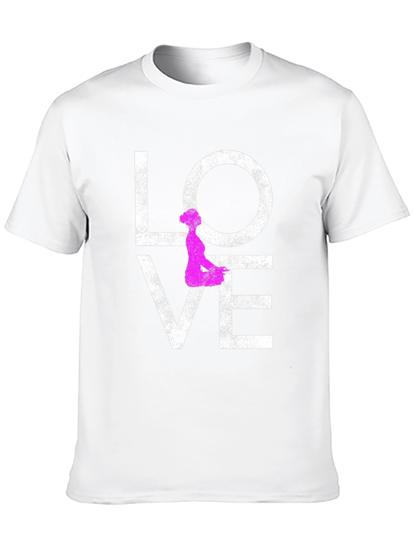 Love Yoga T-Shirt - Pink Silhouette Design