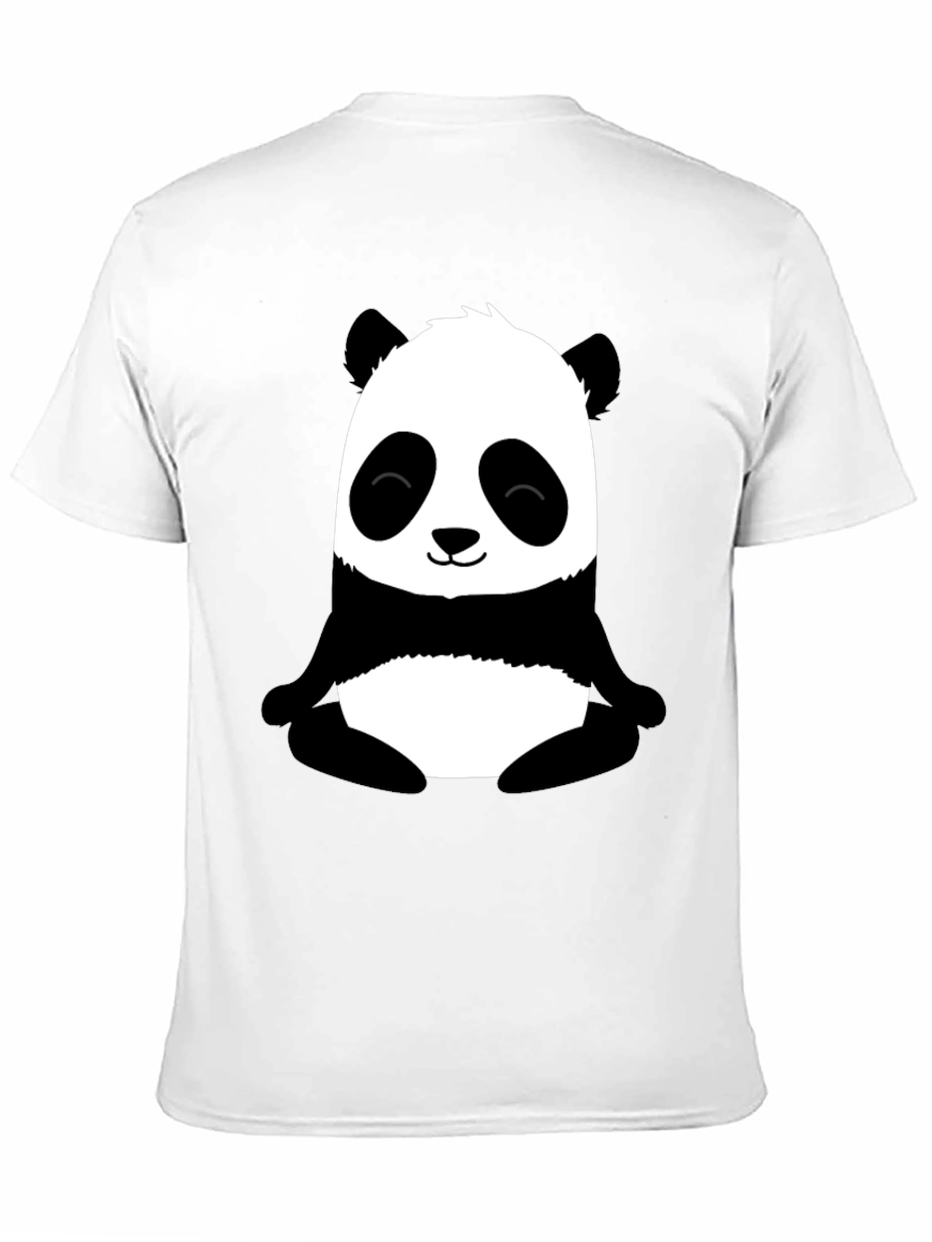 Cute Panda Graphic Print Black T-Shirt