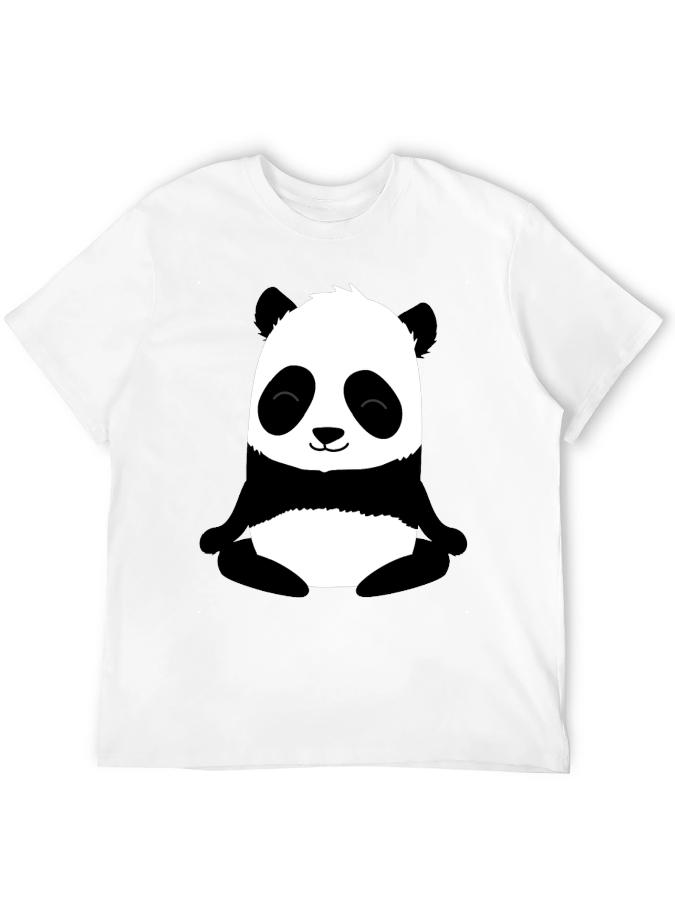 Cute Panda Graphic Print Black T-Shirt