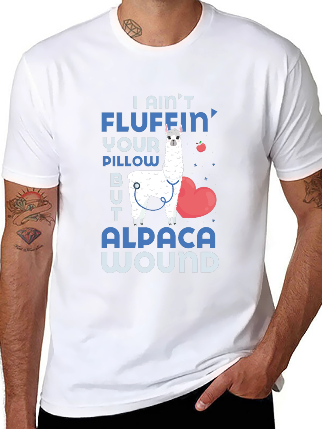 Alpaca Wound T-Shirt Funny Nurse Doctor Medical Tee