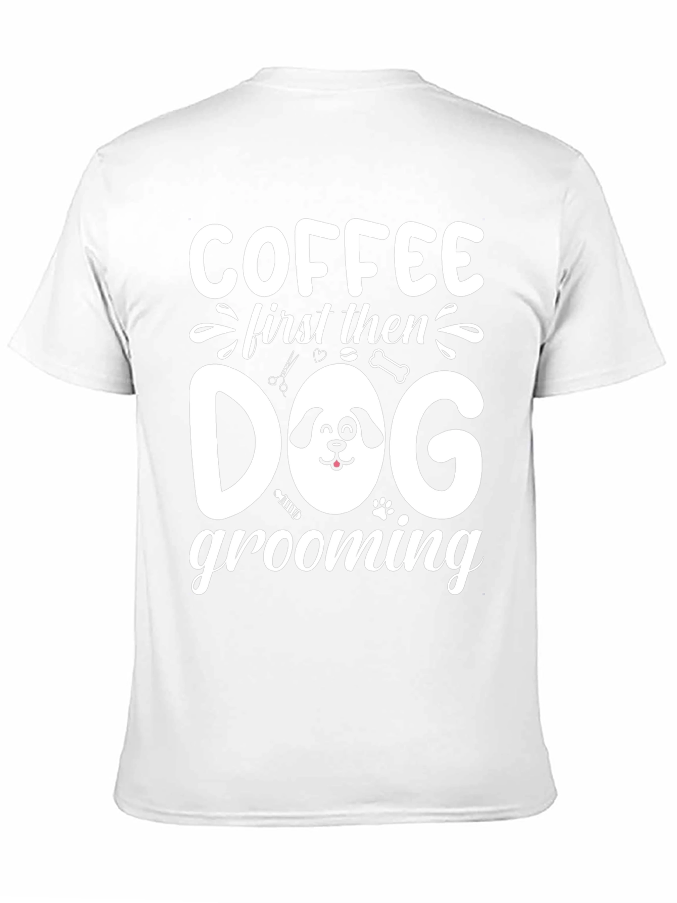 Coffee then Dog Grooming Black T-Shirt