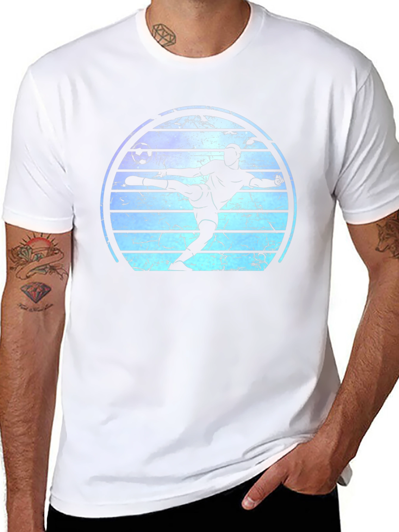 Soccer Player Graphic Tee - Retro Style