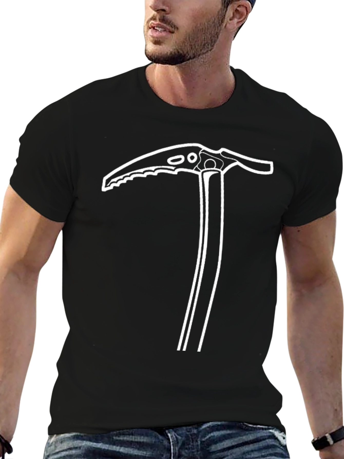 Ice Axe Graphic Tee - Black Climbing Adventure Shirt