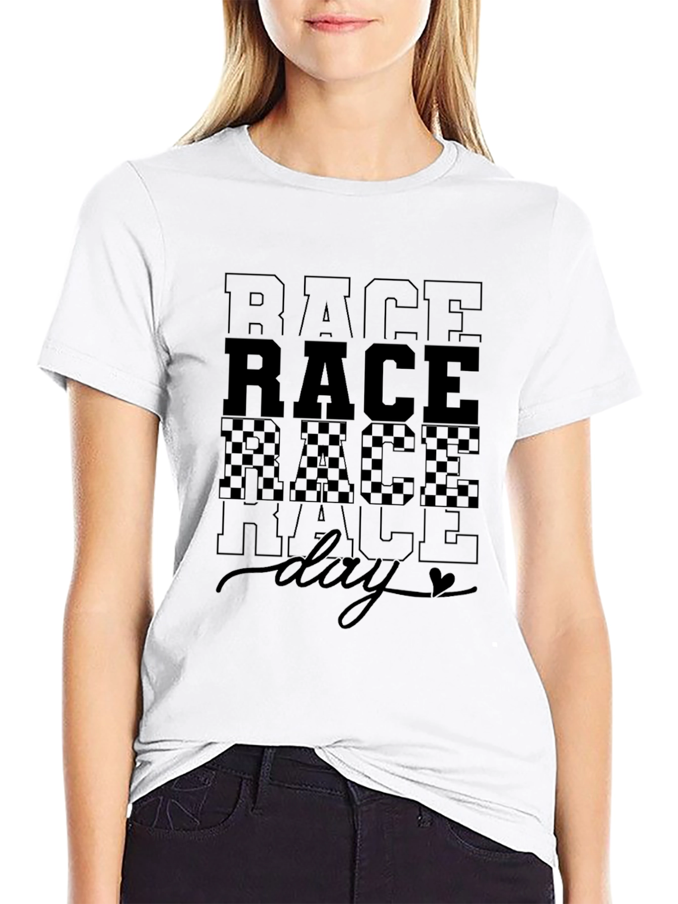 Race Day Graphic T-Shirt - Black Cotton Tee