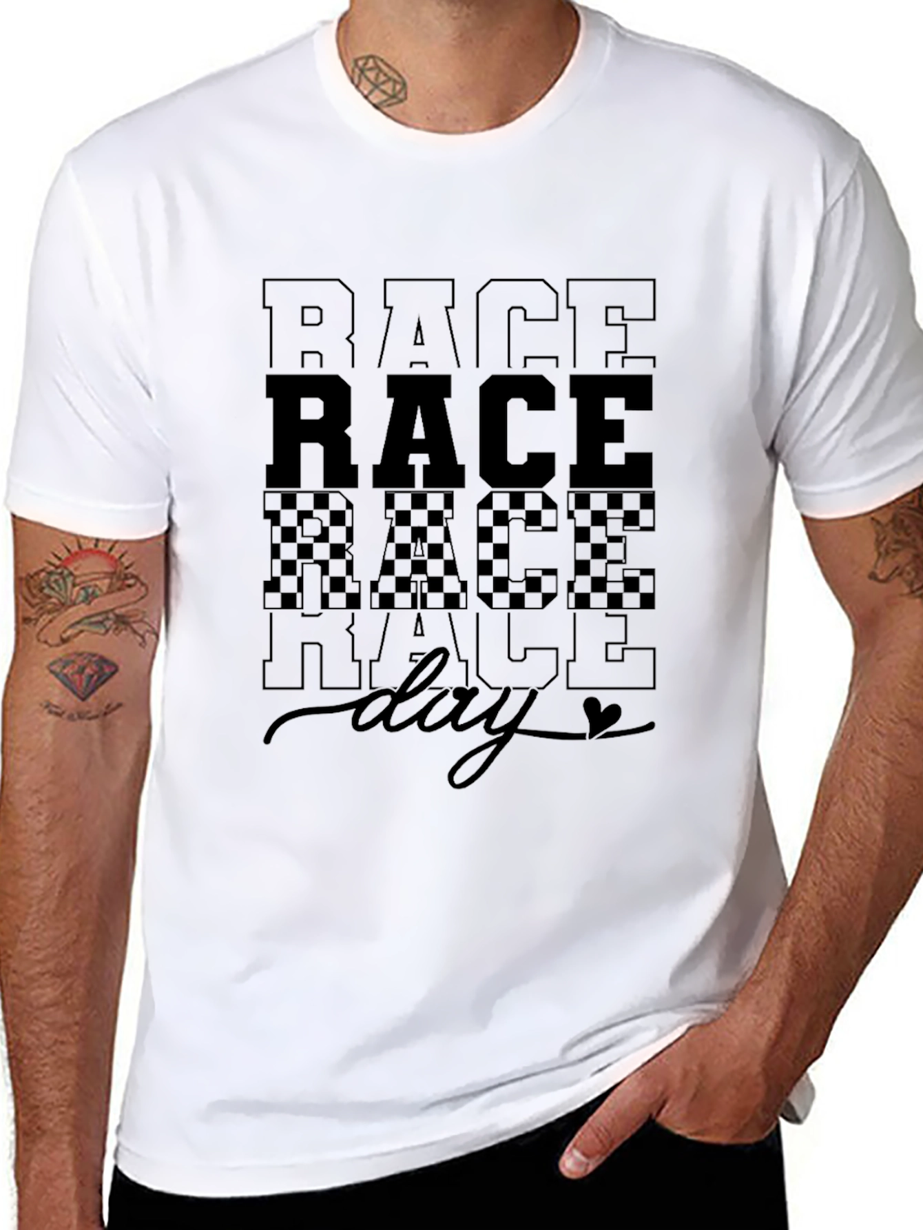 Race Day Graphic T-Shirt - Black Cotton Tee