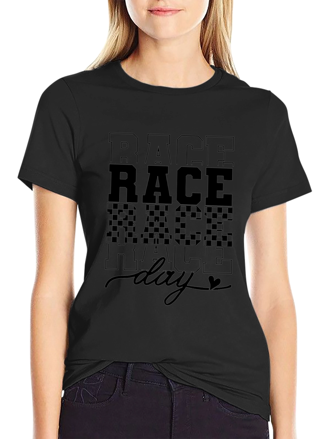 Race Day Graphic T-Shirt - Black Cotton Tee
