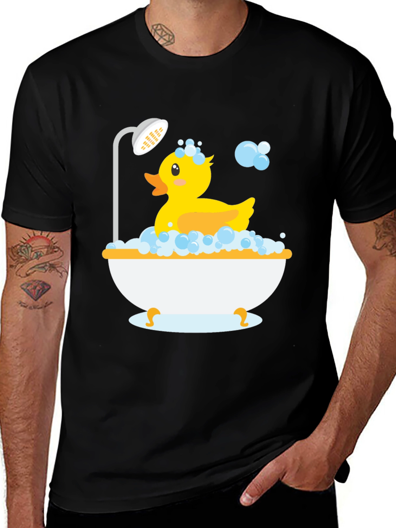 Rubber Duckie Bath Time Black T-Shirt