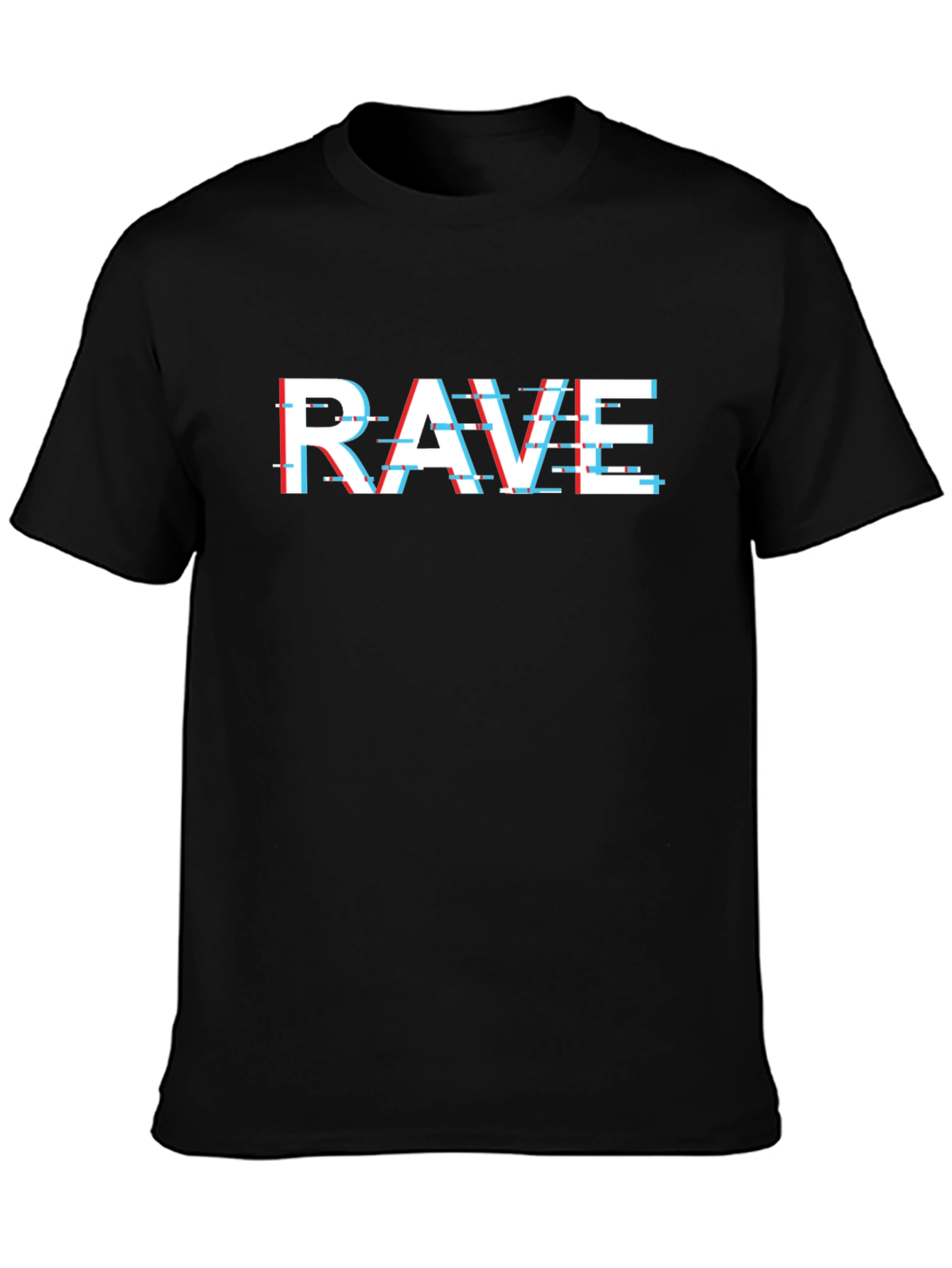 Rave Glitch T-Shirt - Black