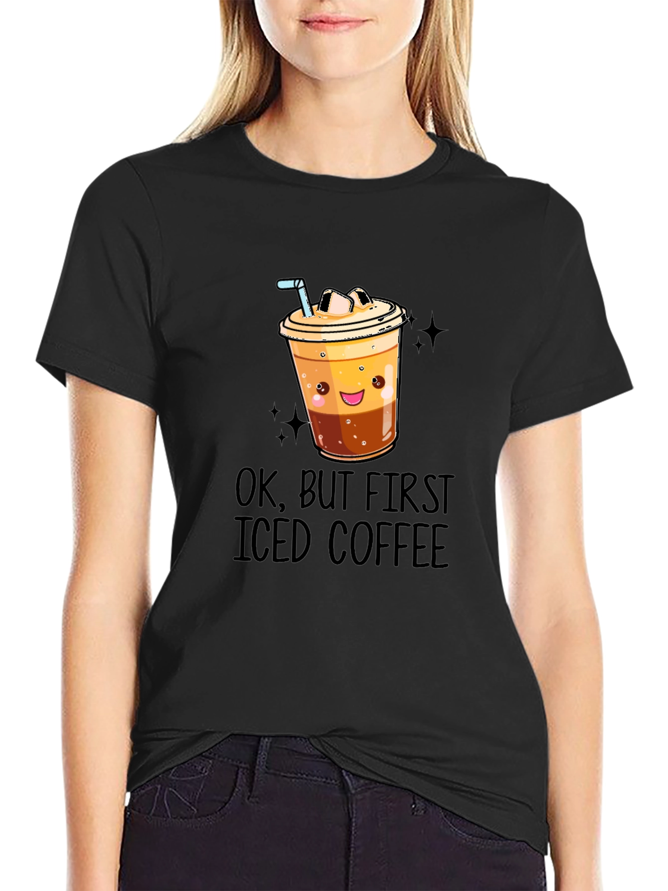 Iced Coffee T-Shirt - Cute Cartoon Design