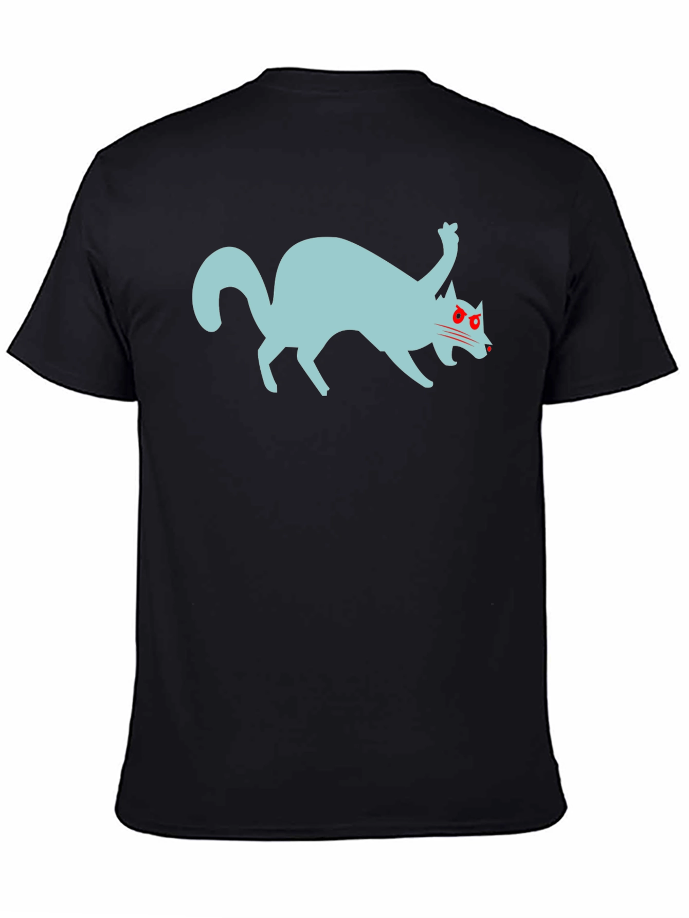 Crazy Cat Graphic Tee - Black T-Shirt