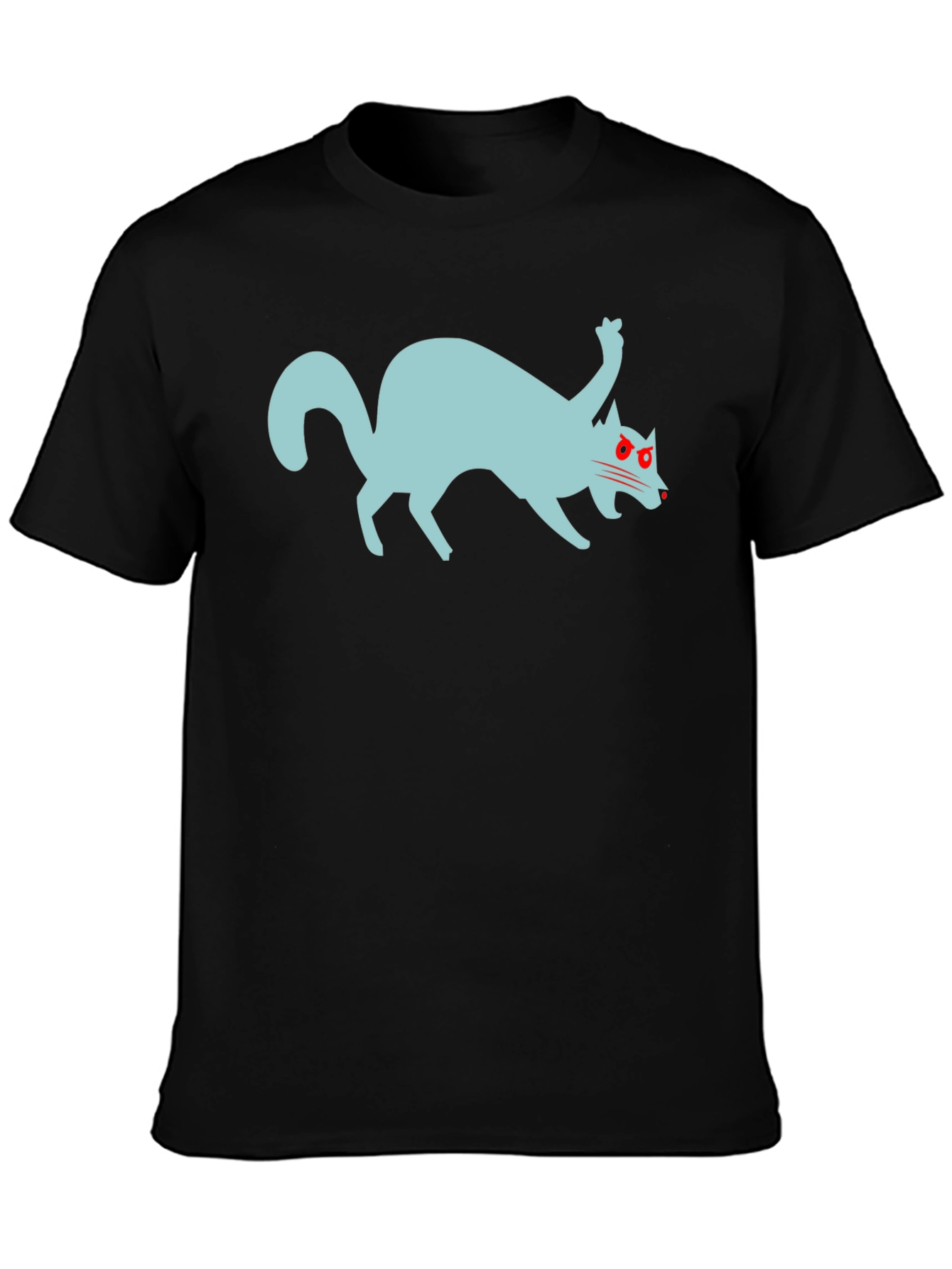 Crazy Cat Graphic Tee - Black T-Shirt