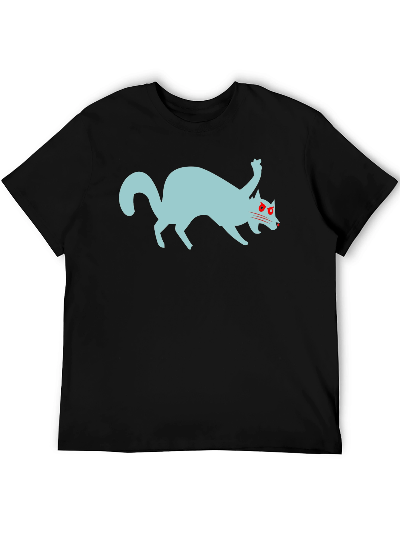 Crazy Cat Graphic Tee - Black T-Shirt