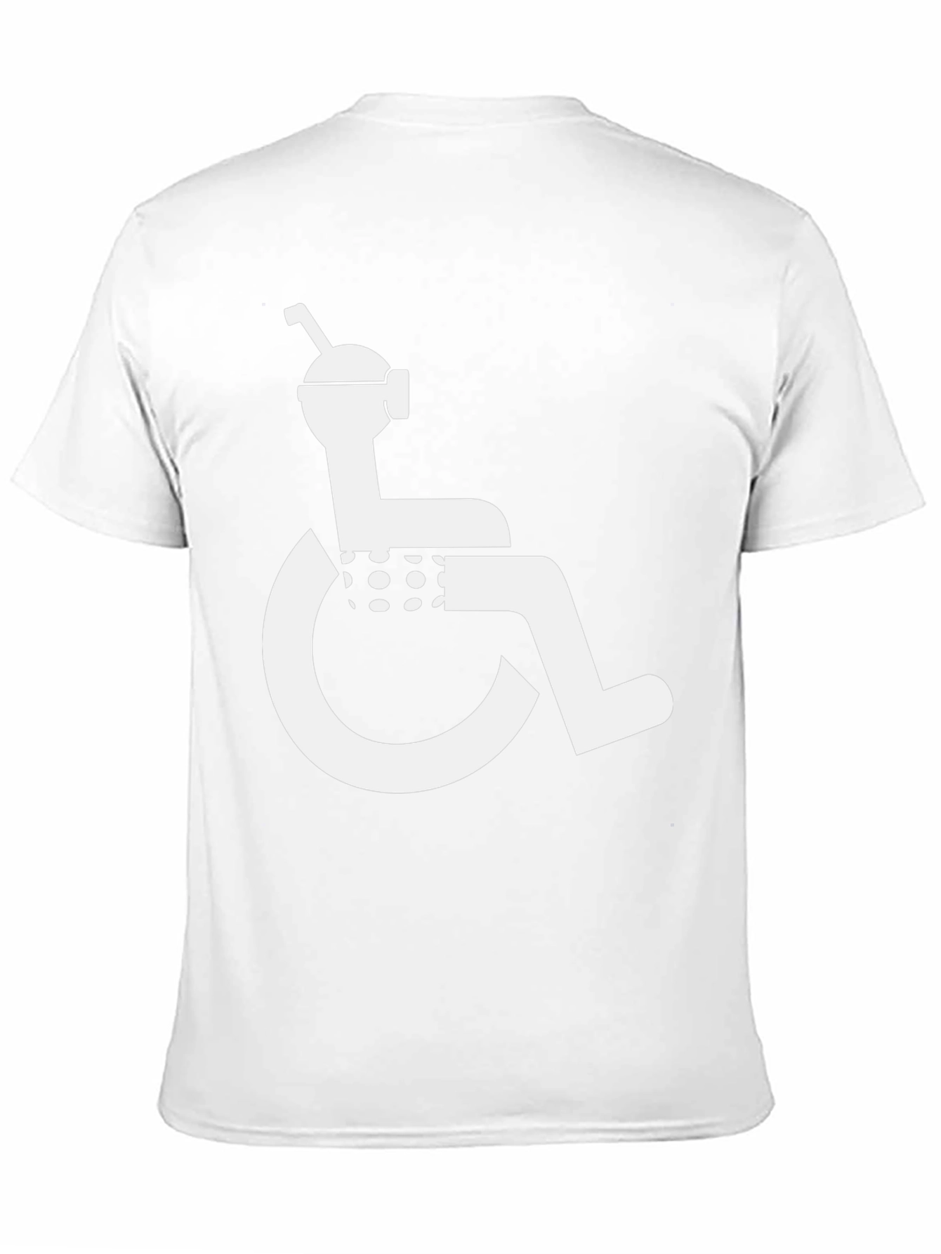 Humorous Black T-Shirt: Wheelchair Boba Tea Graphic