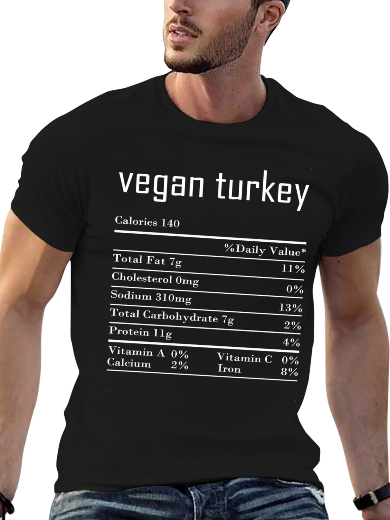 Vegan Turkey Nutritional Facts T-Shirt - Funny Thanksgiving Tee