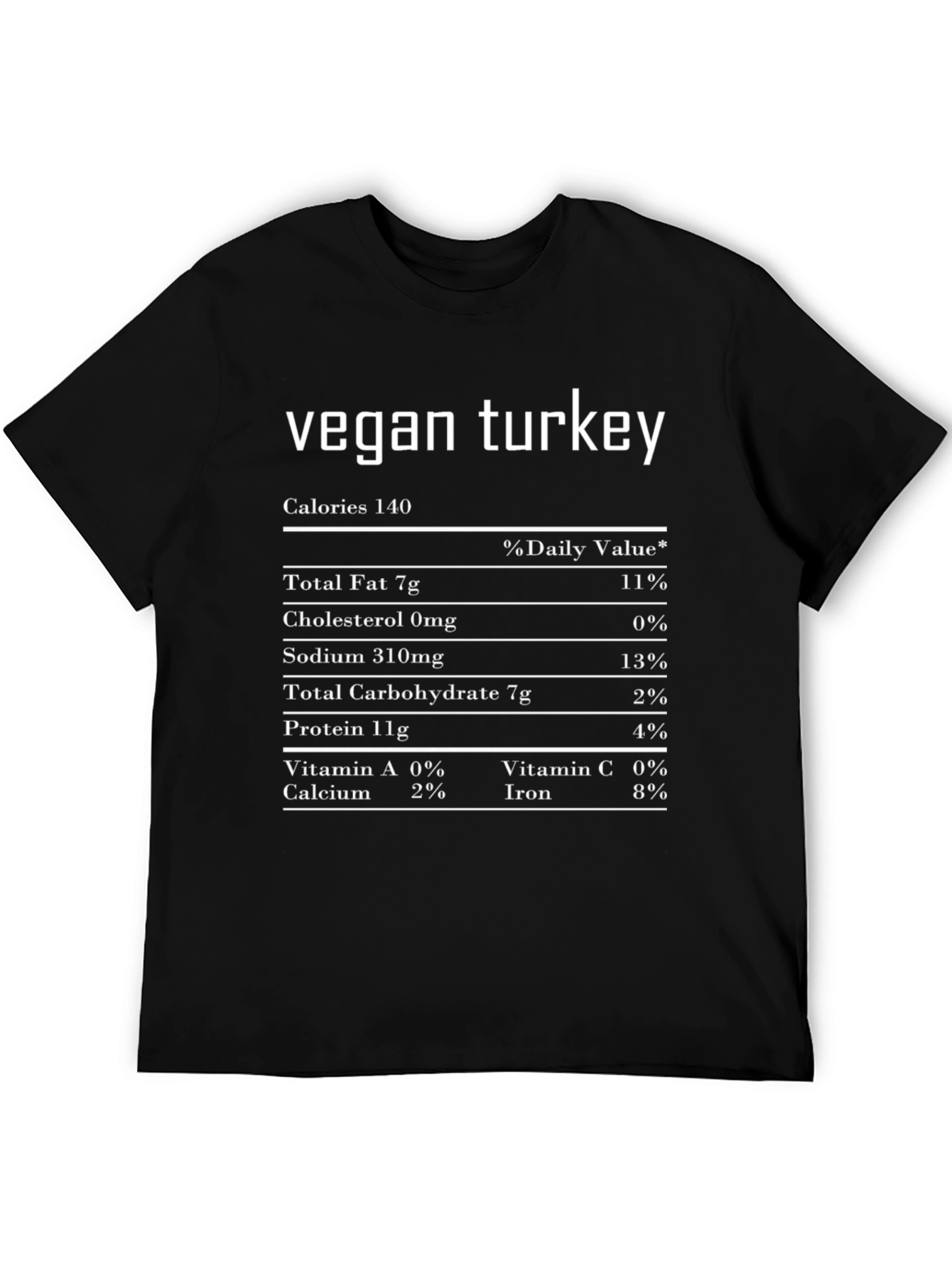 Vegan Turkey Nutritional Facts T-Shirt - Funny Thanksgiving Tee