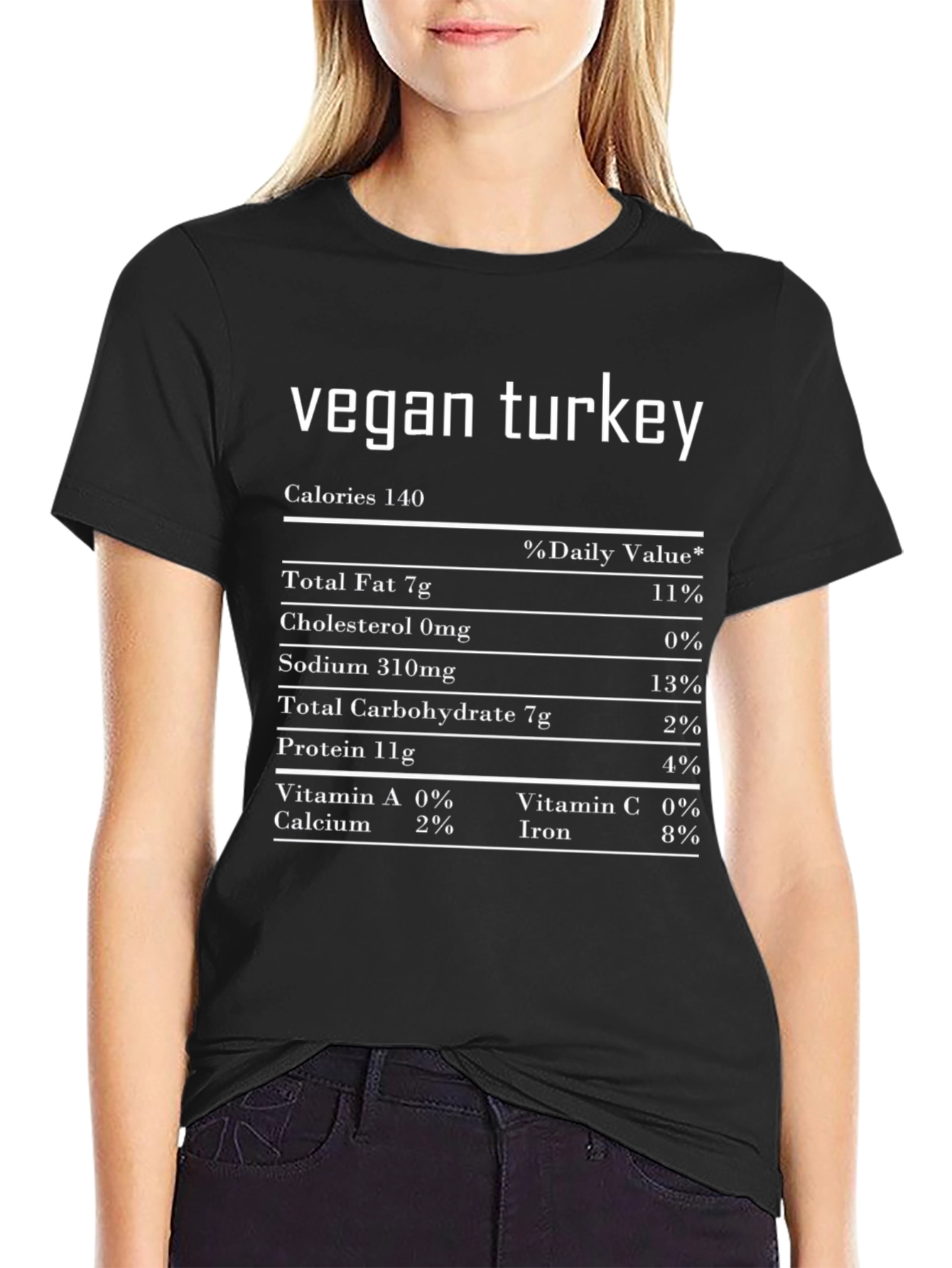 Vegan Turkey Nutritional Facts T-Shirt - Funny Thanksgiving Tee