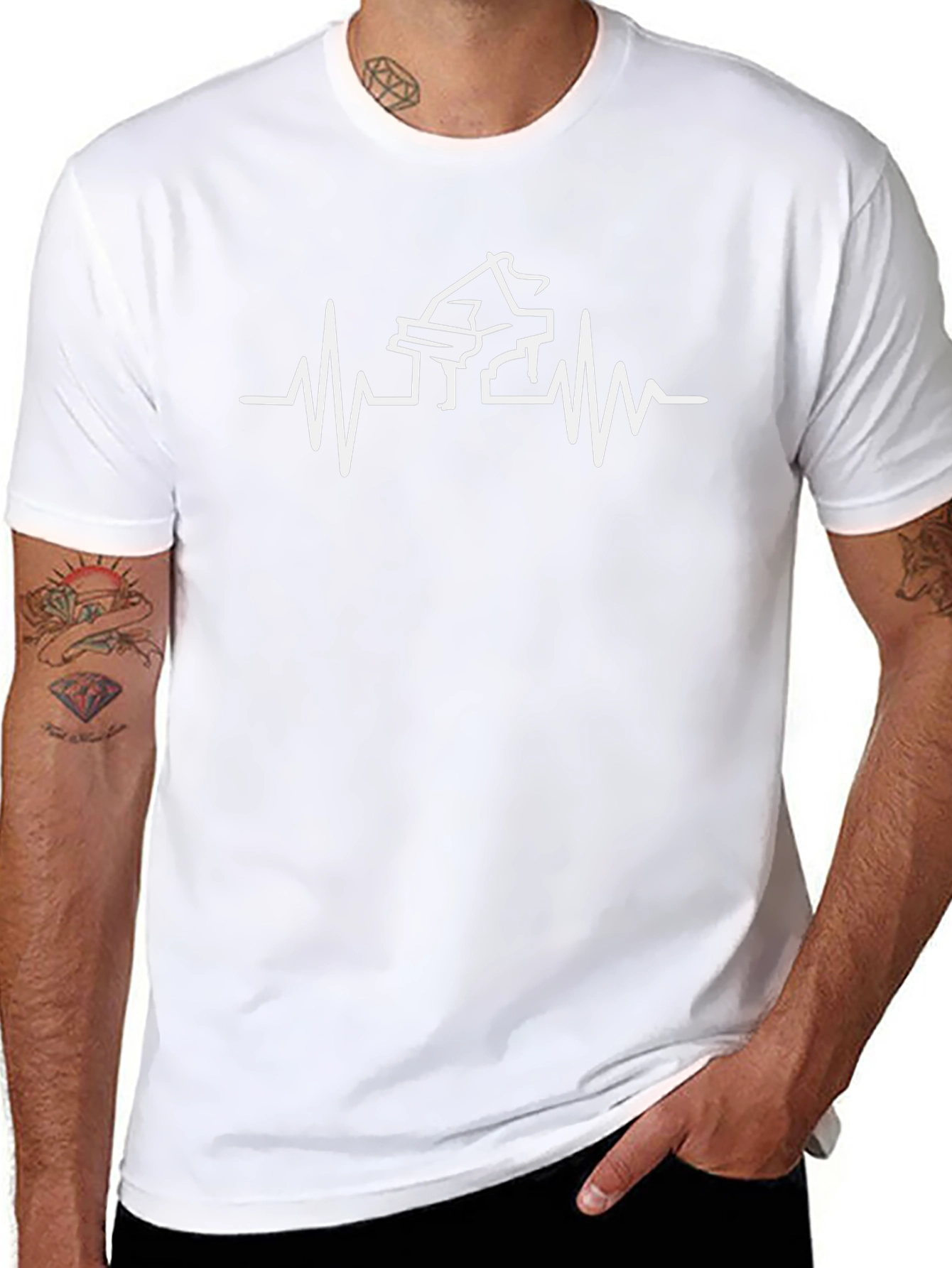 Piano Heartbeat T-Shirt - Music Lover Tee