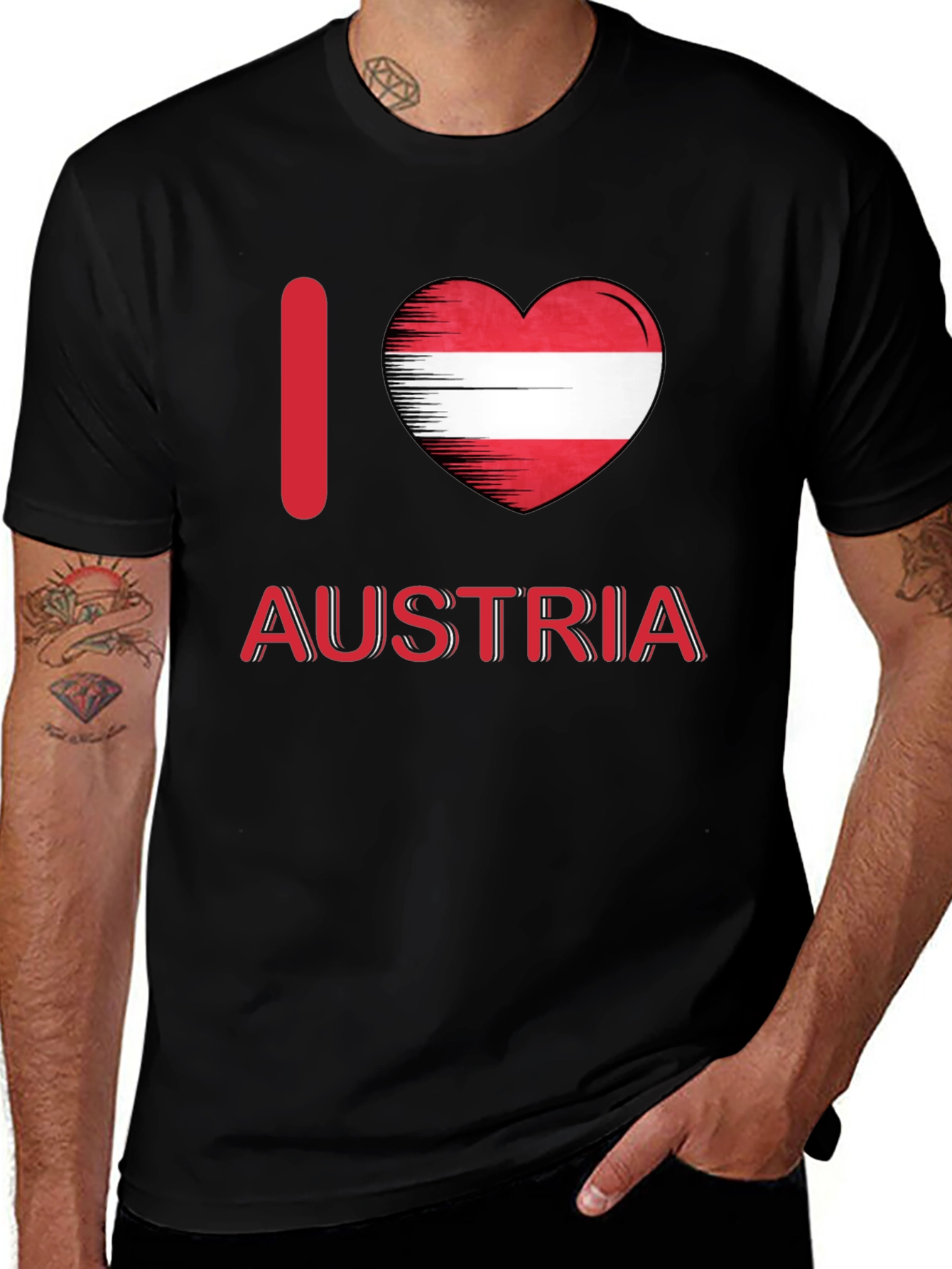 I Love Austria T-Shirt - Black Tee