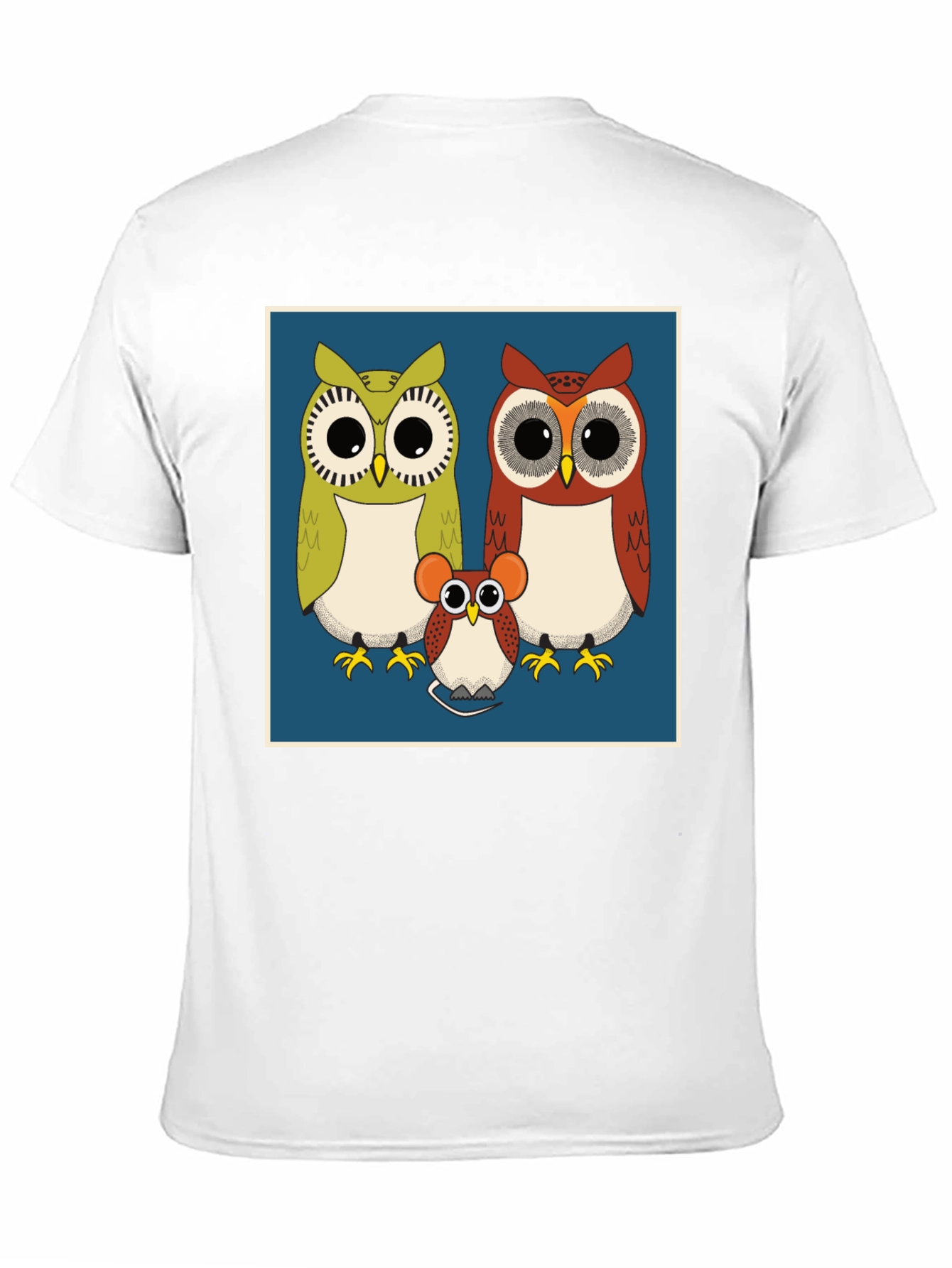 Owl Family Graphic Tee - Cute Cartoon Print T-Shirt