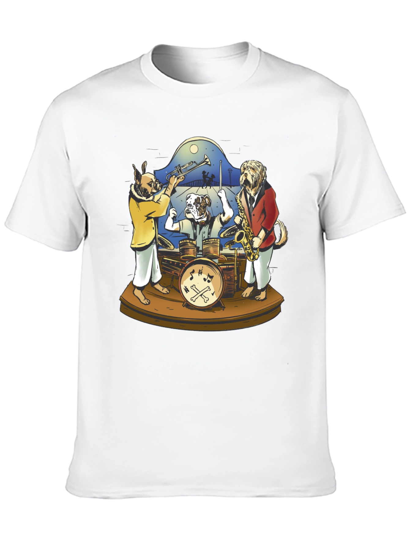 Dog Jazz Band Graphic Tee - Black