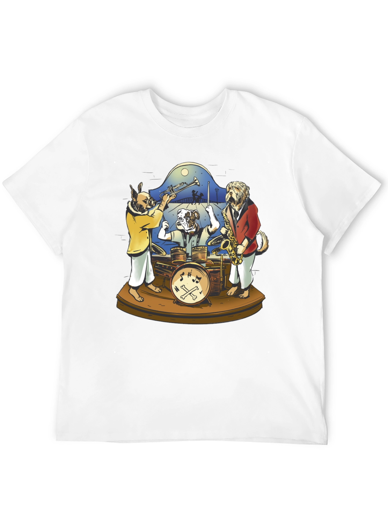 Dog Jazz Band Graphic Tee - Black