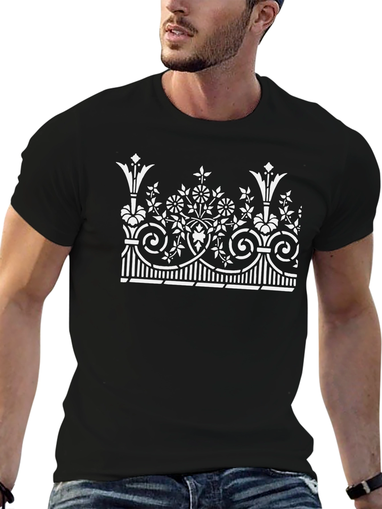 Elegant Floral Border Graphic Tee