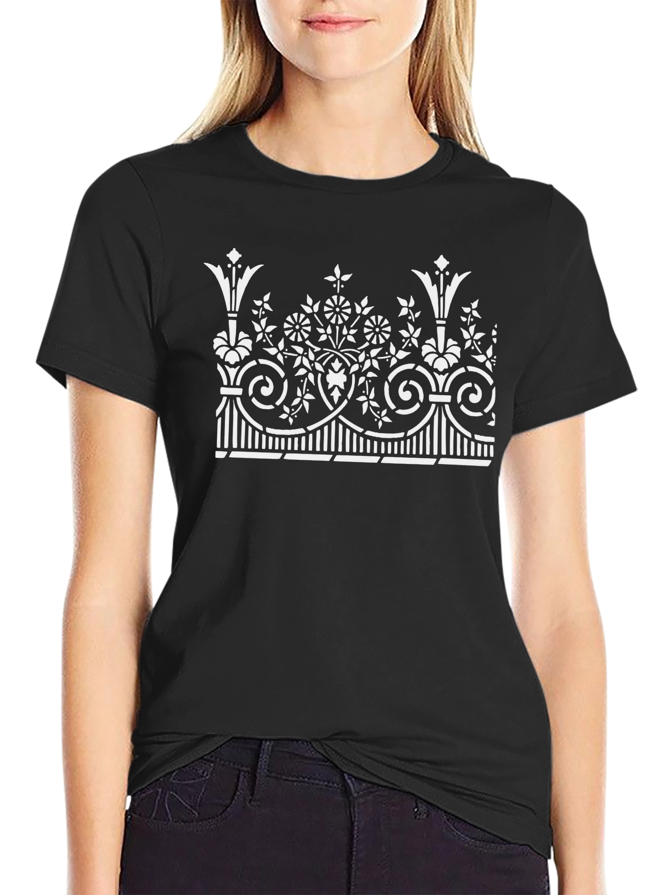 Elegant Floral Border Graphic Tee