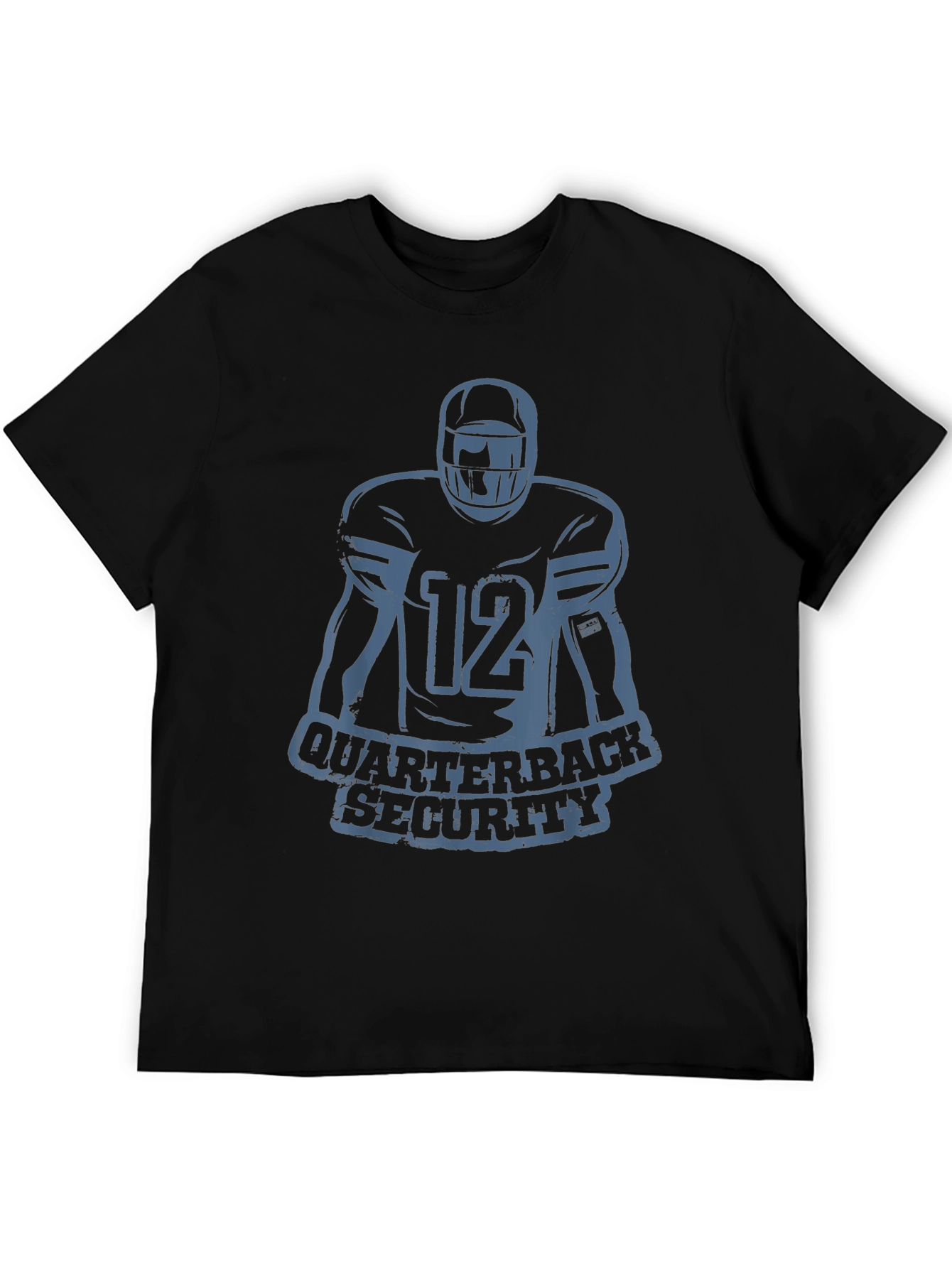 Quarterback Security Football T-Shirt - Black