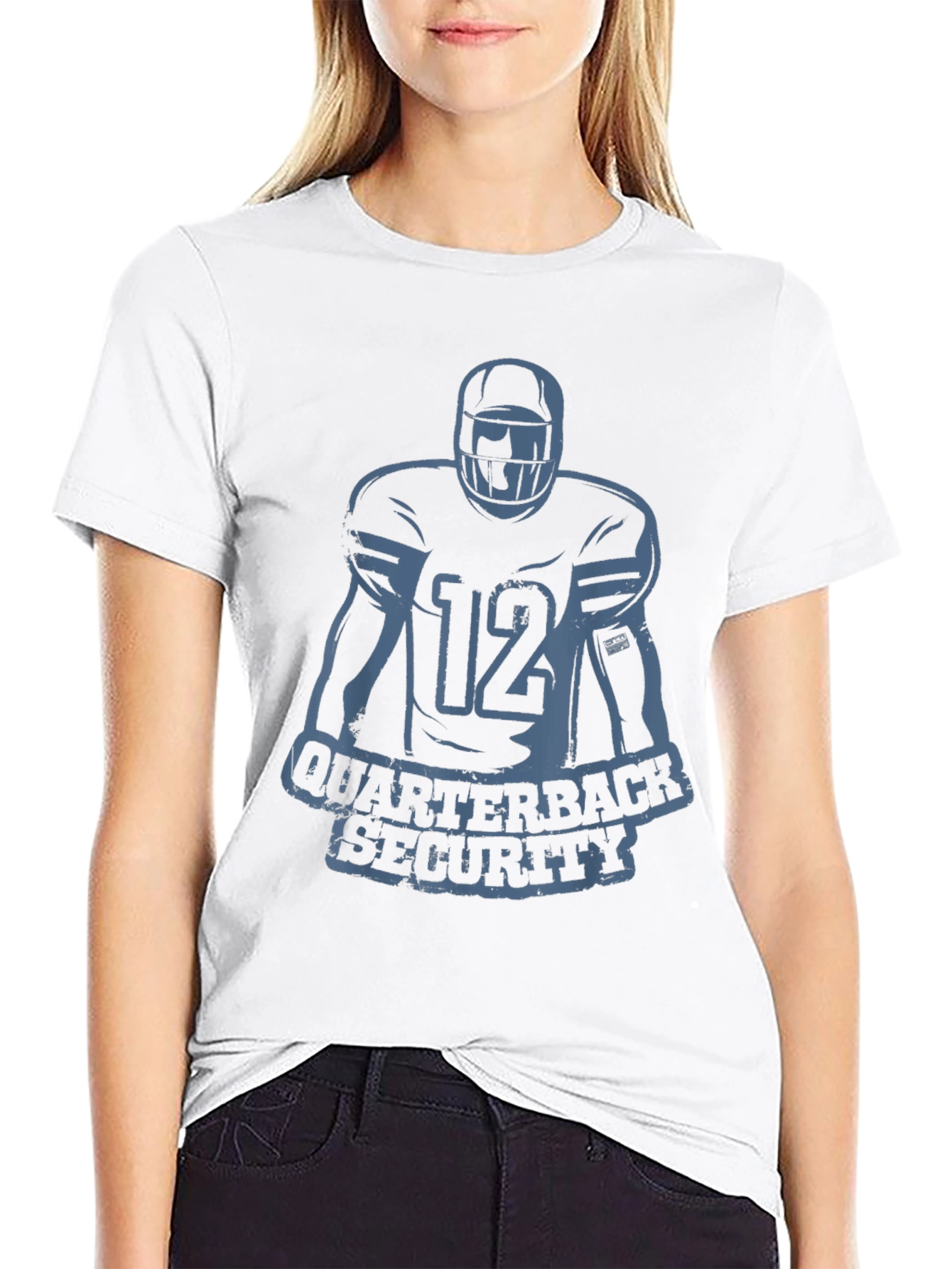 Quarterback Security Football T-Shirt - Black