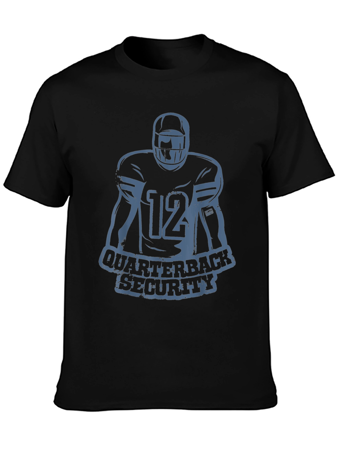 Quarterback Security Football T-Shirt - Black
